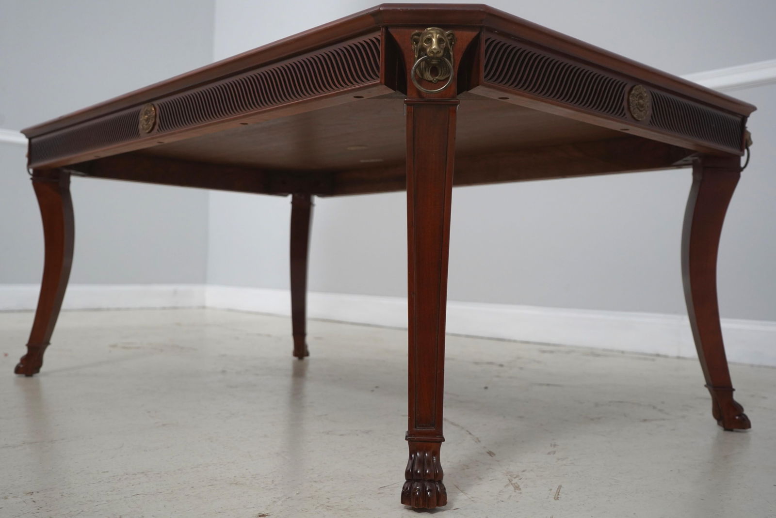 John Widdicomb Neoclassical Inlaid Mahogany Cocktail Coffee Table - 3