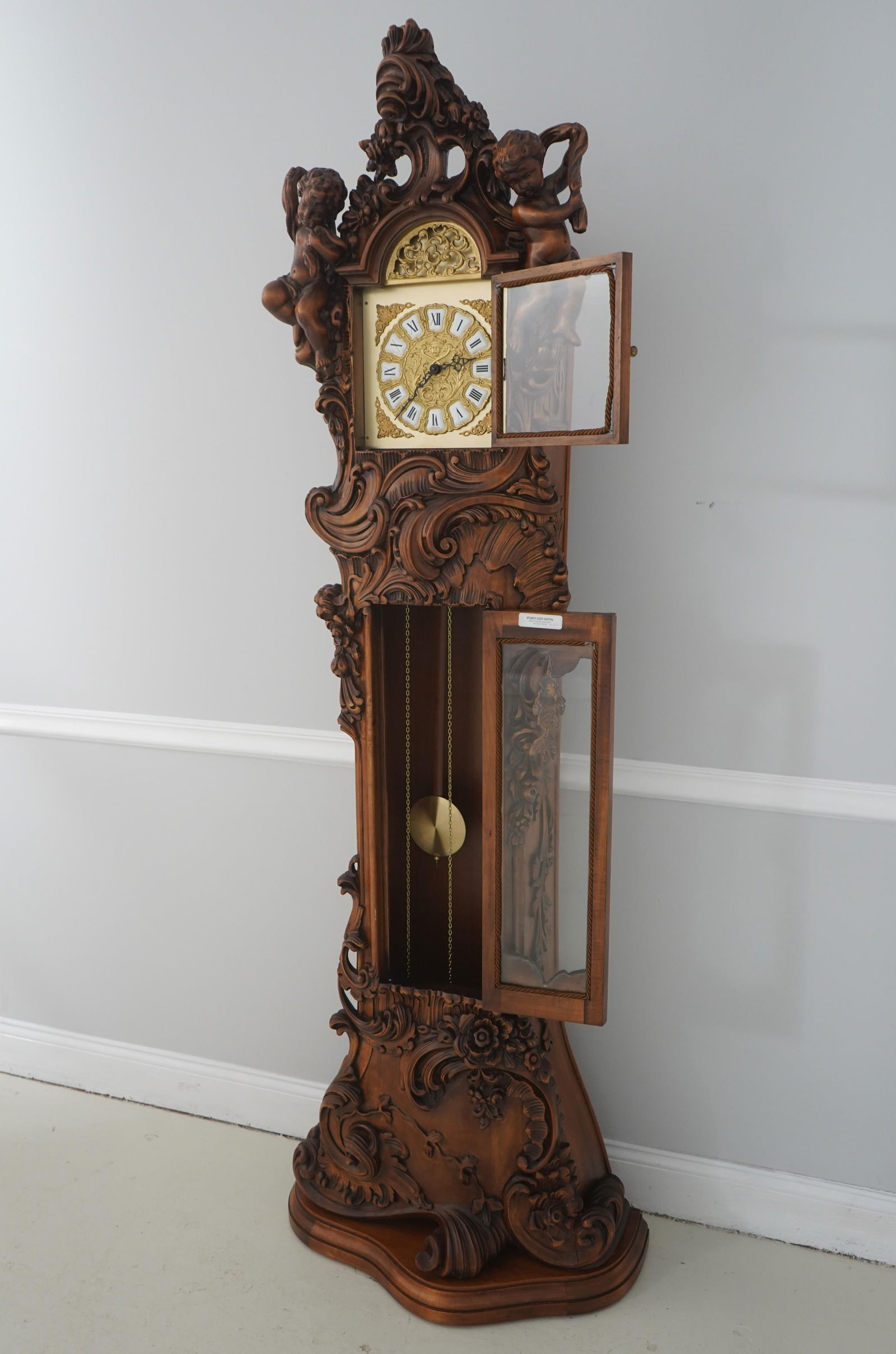 Franz Hermle Rococo Style Carved Grandfather Clock - 2