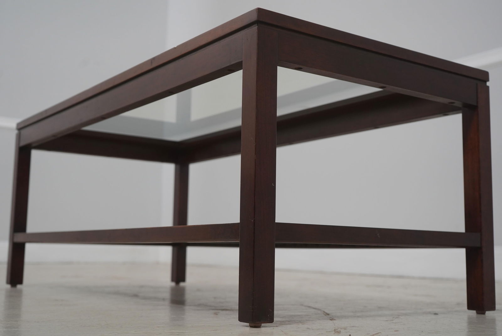 Stickley Cherry Mission Style Two-Tier Glass Top Coffee Table - 5