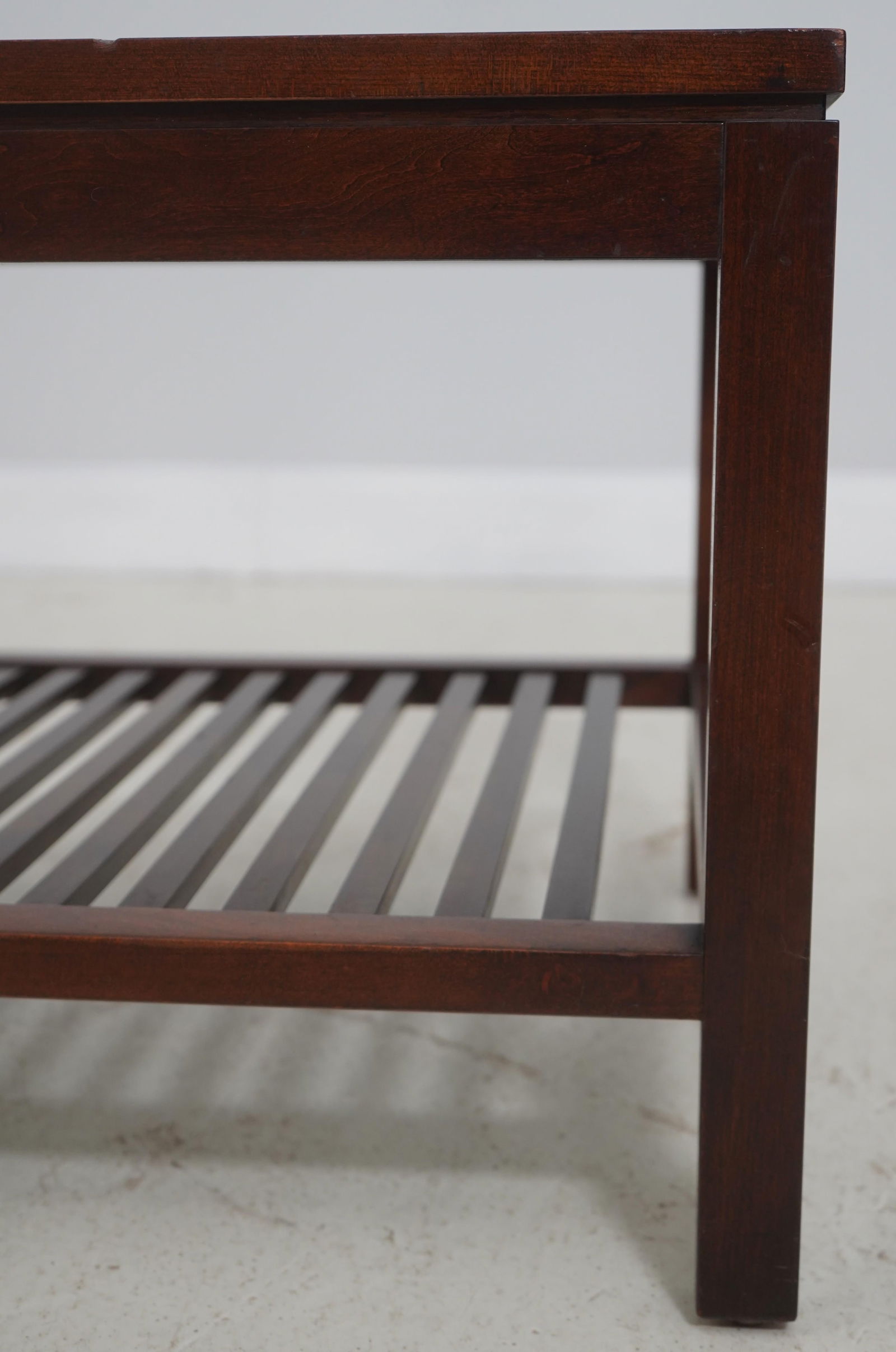 Stickley Cherry Mission Style Two-Tier Glass Top Coffee Table - 6