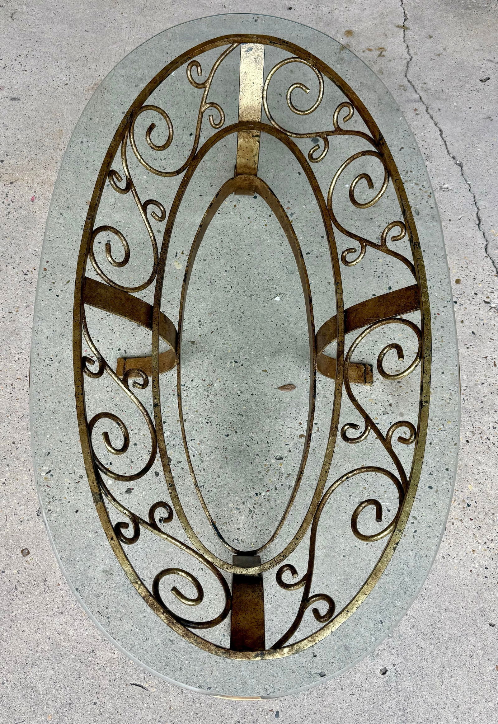 Vintage 1990s Gilt Iron Scroll Coffee Table – Attributed to Lane – Bespoke Finish by - 3