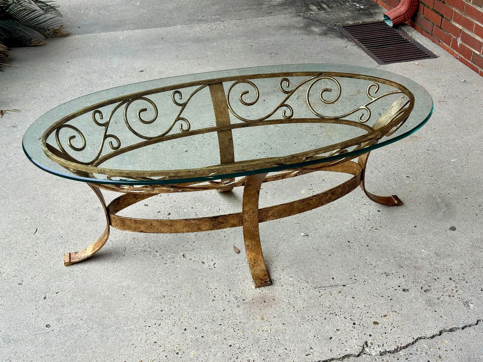 Vintage 1990s Gilt Iron Scroll Coffee Table – Attributed to Lane – Bespoke Finish by - 6