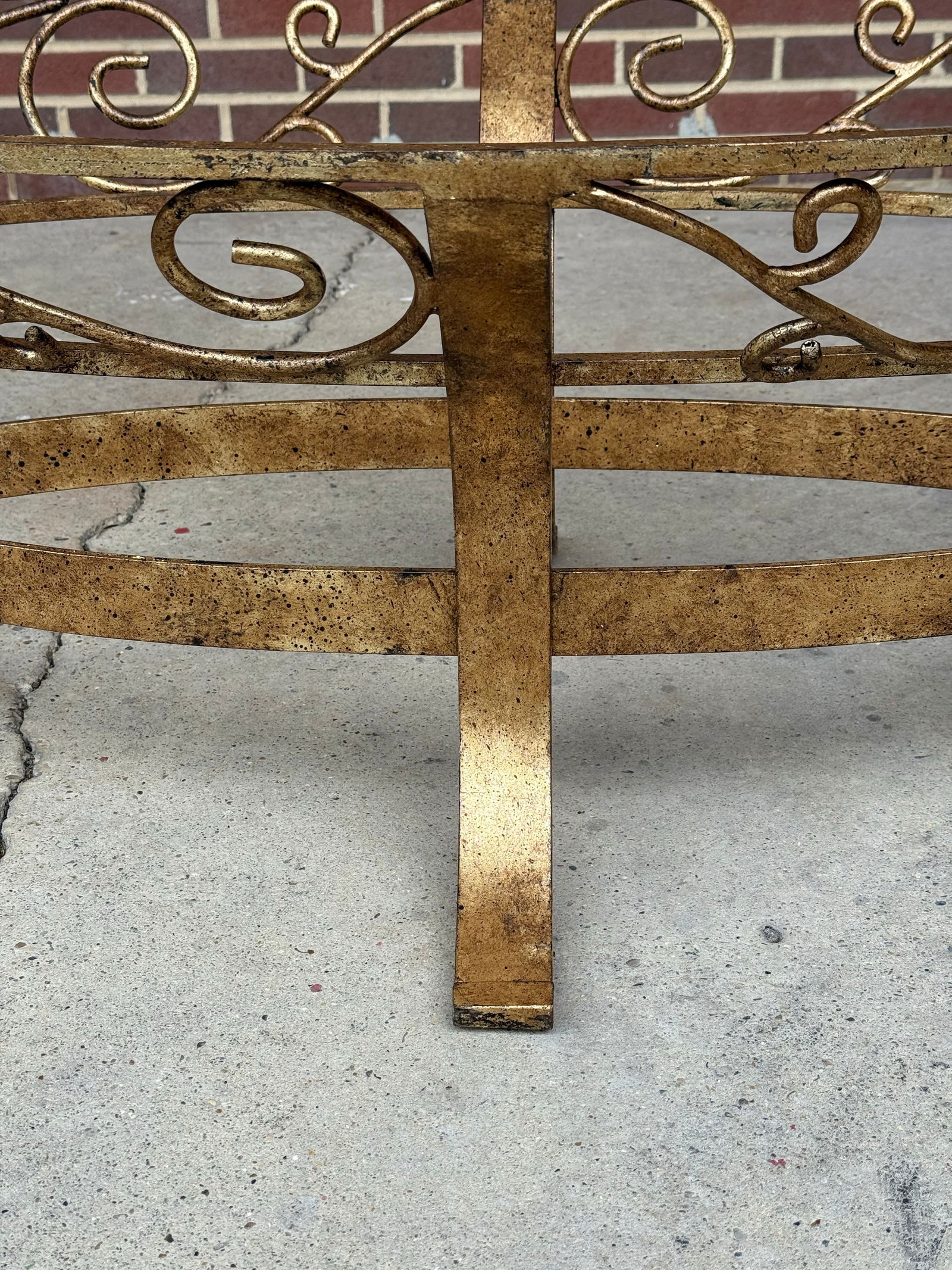 Vintage 1990s Gilt Iron Scroll Coffee Table – Attributed to Lane – Bespoke Finish by - 8