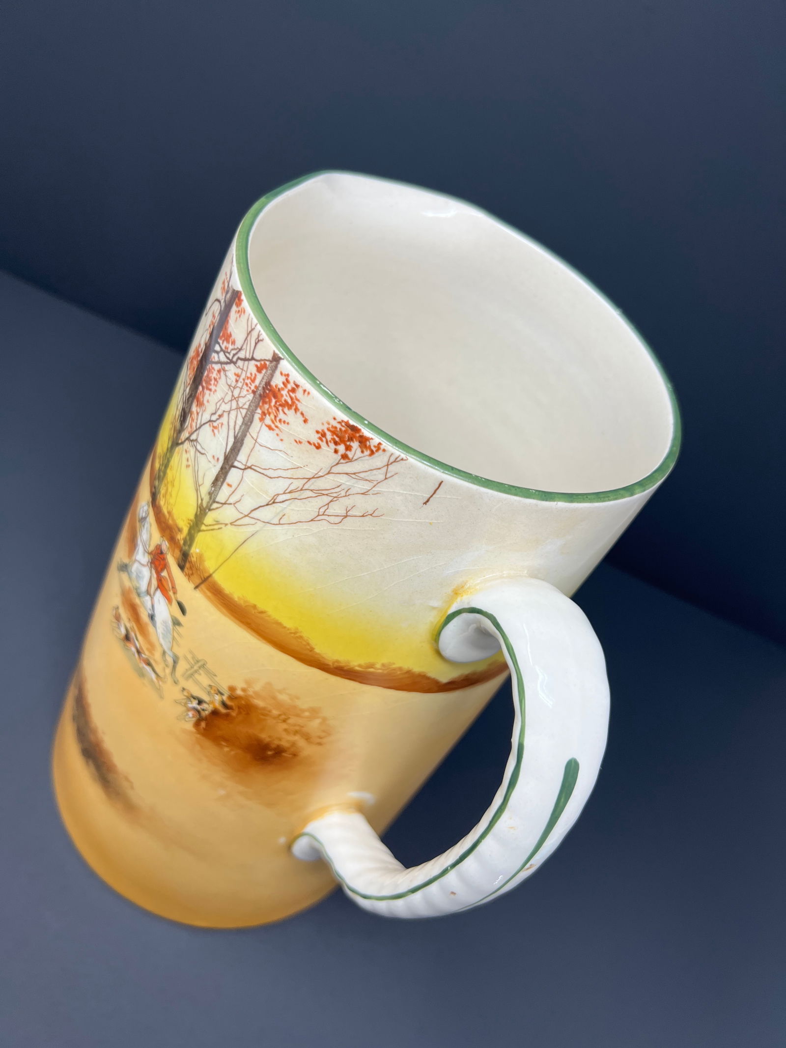 Antique Royal Dalton Hand Painted Hunting Scene Chocolate Set 14-PCS Circa 1905 Poet Core - 7