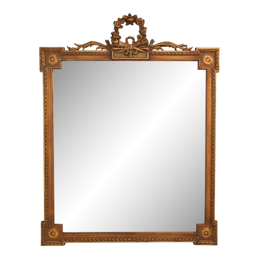 Friedman Brothers French Style Giltwood Wall Mirror: AGE "ƒApprox: 40 Years Old DETAILS "ƒFine Carved Details "ƒHigh Quality Construction "ƒFrench Style "ƒOrnate Carved Frame "ƒFloral Motif "ƒUnmarked As To