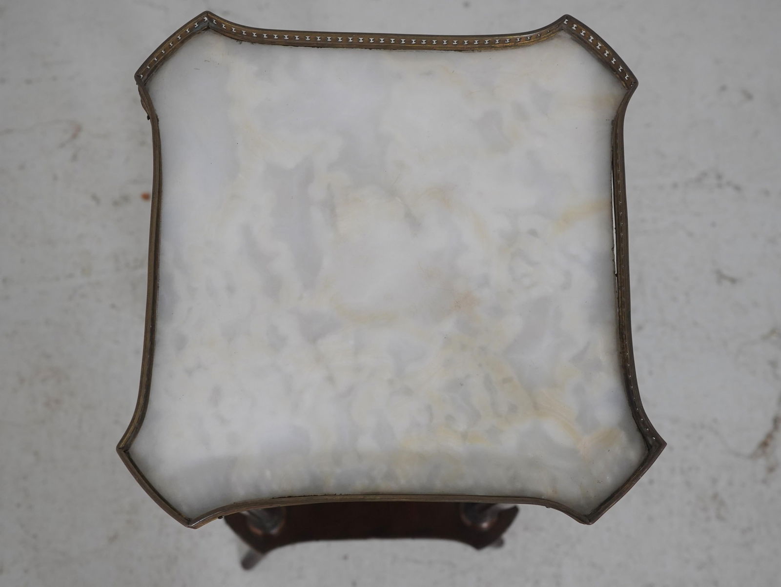 Vintage French Louis XVI Marble Top and Brass Lamp Table Plant Stand - 3