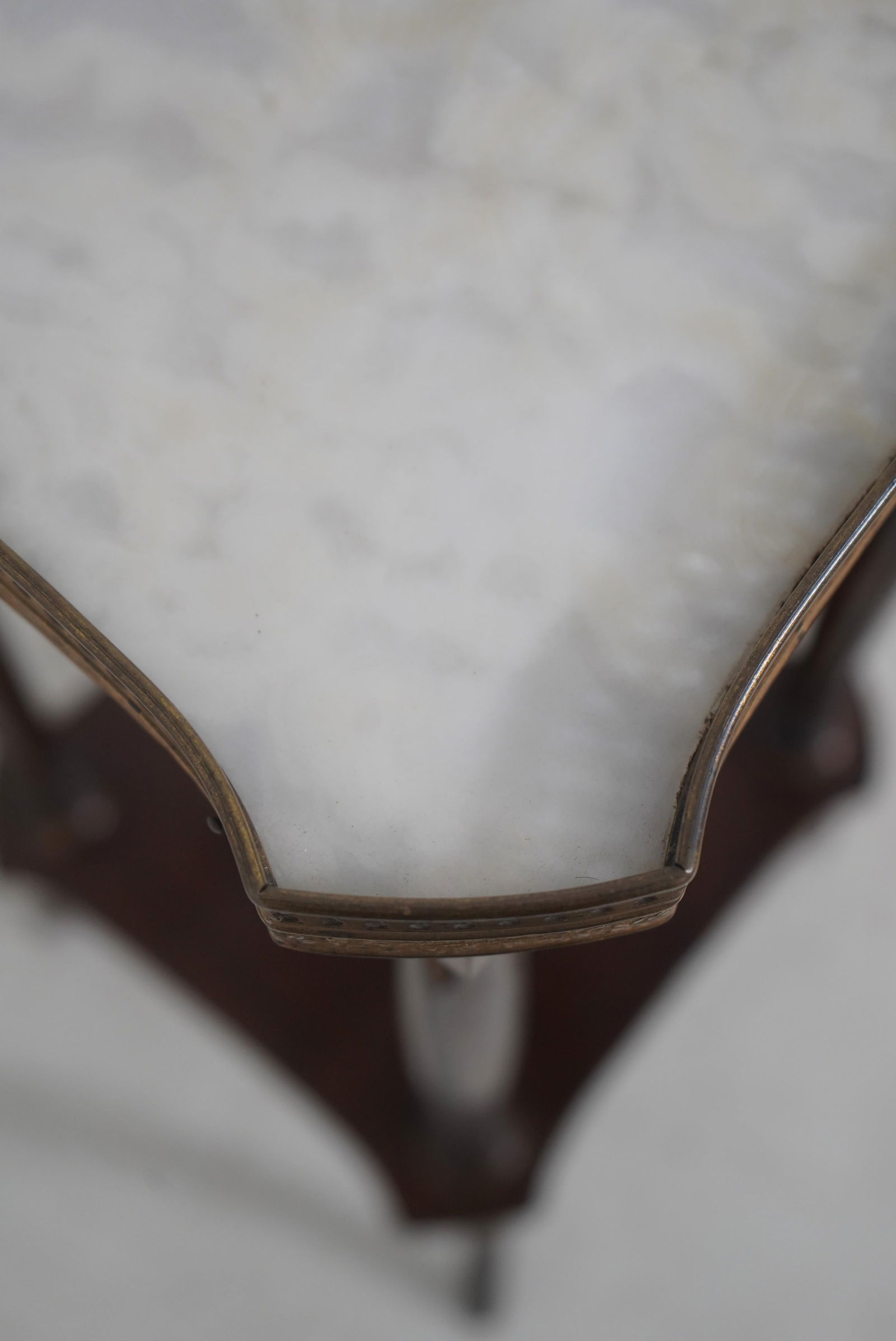 Vintage French Louis XVI Marble Top and Brass Lamp Table Plant Stand - 4