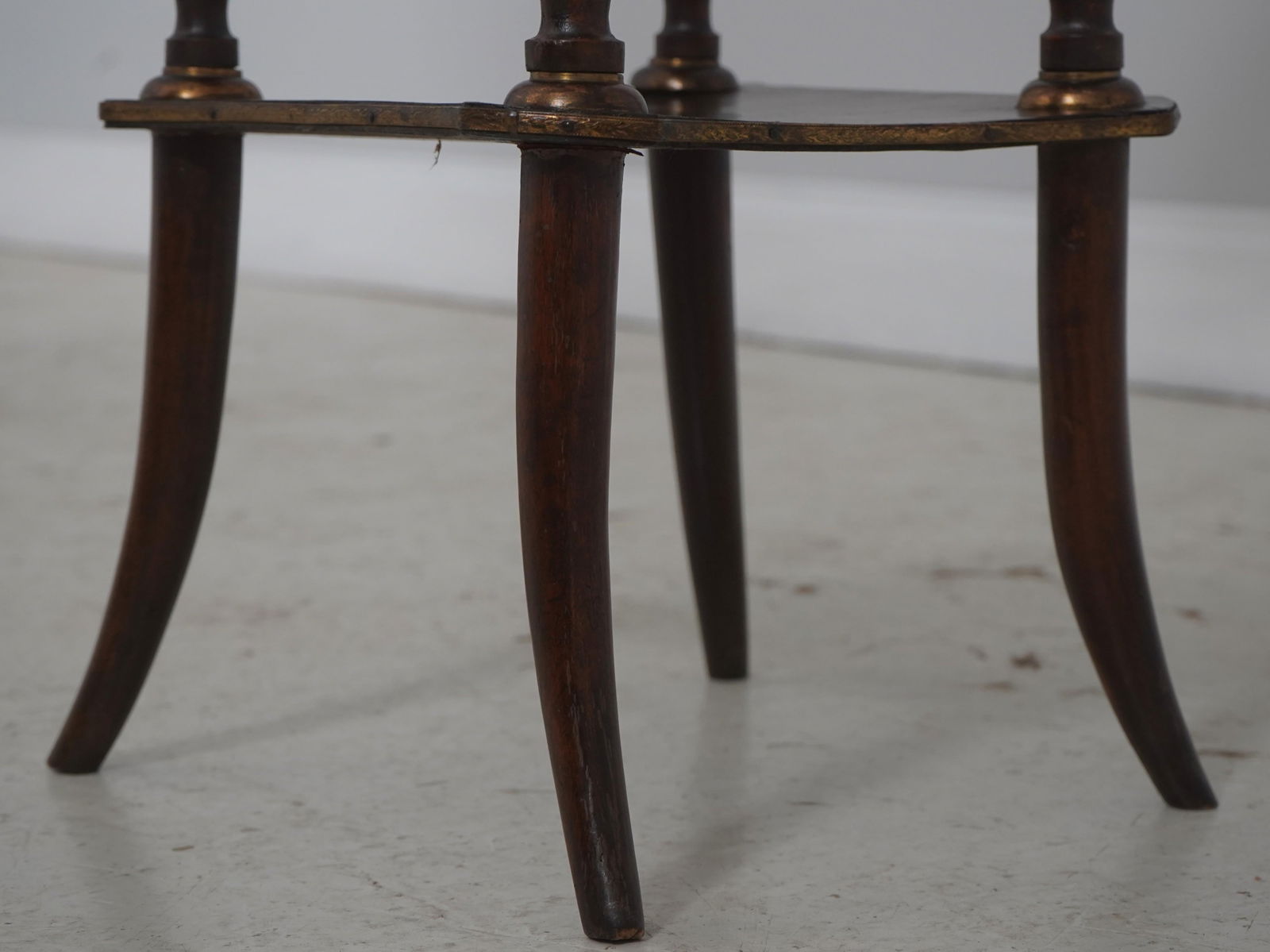 Vintage French Louis XVI Marble Top and Brass Lamp Table Plant Stand - 5