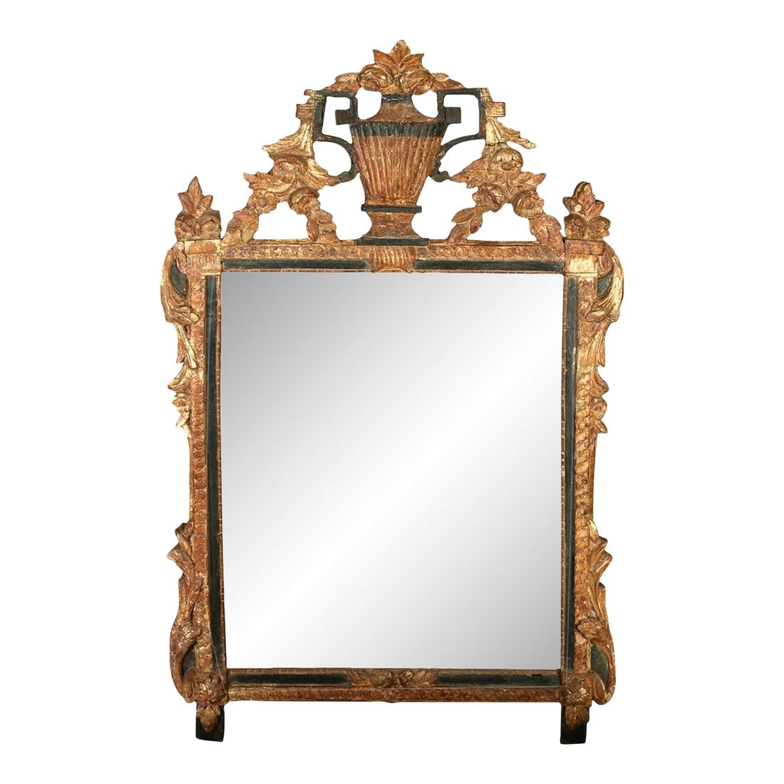 Antique Mirror With Gilt Carved Urn Crest and Garland Detail (1 of 3)