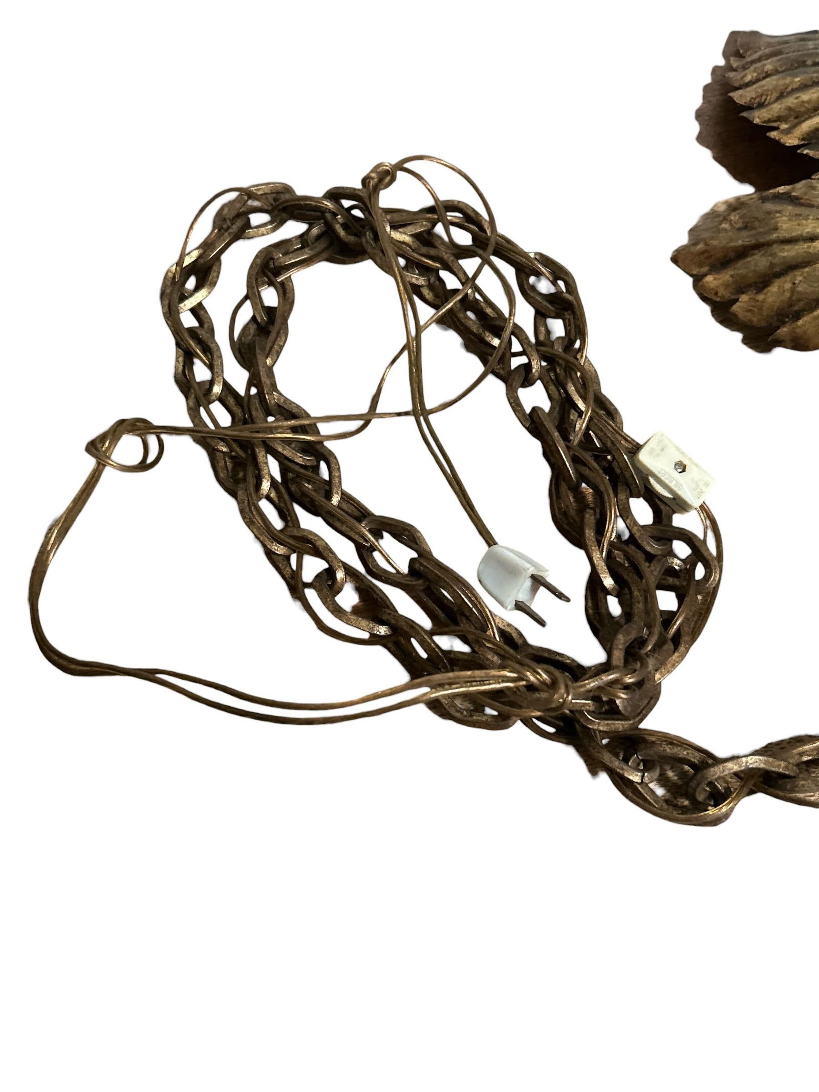 1950's Mid Century Italian Gold Gilt Three Leaf Light Wall Sconce Swag Lamp - 7