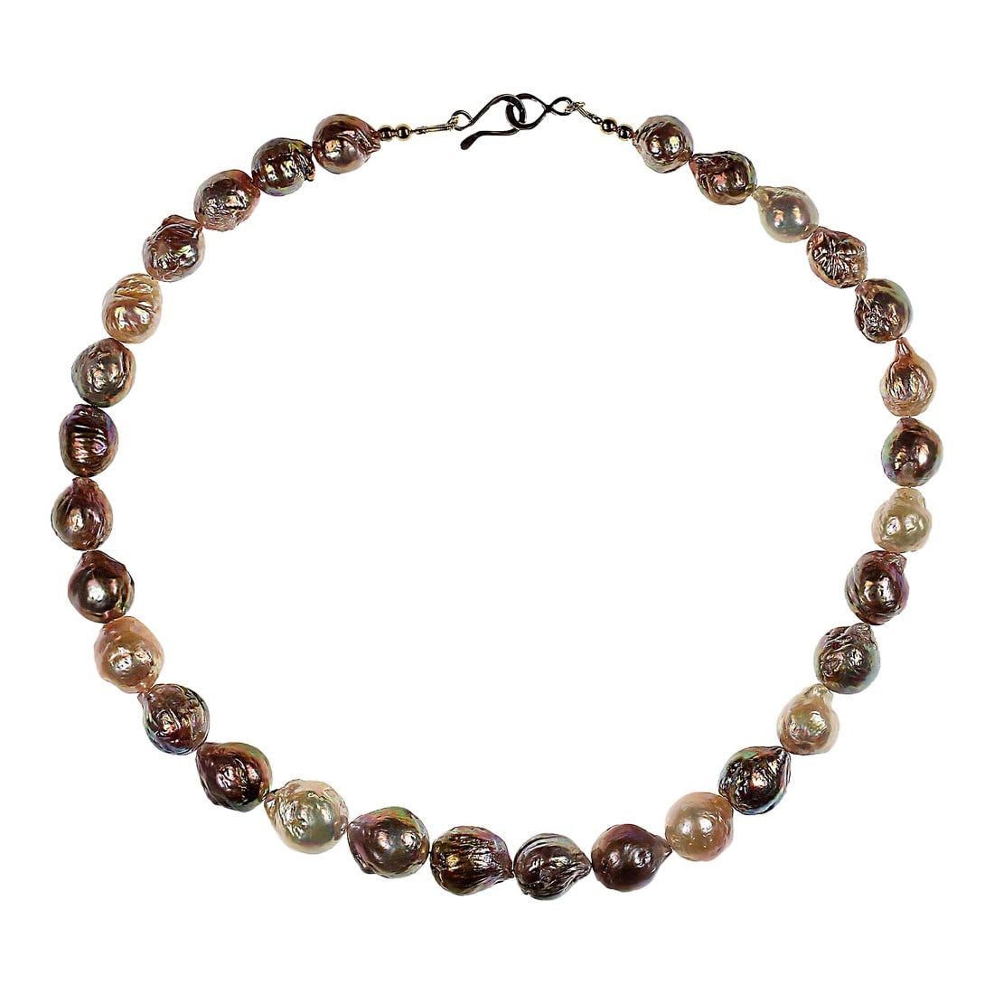 Ajd 18 Inch Baroque Gently Graduated Pearl Necklace: This 18"‘inch baroque pearl necklace becomes a statement piece the moment it's clasped around the neck. Each pearl is gently graduated from 10–13"¯mm, creating a natural flow that fee