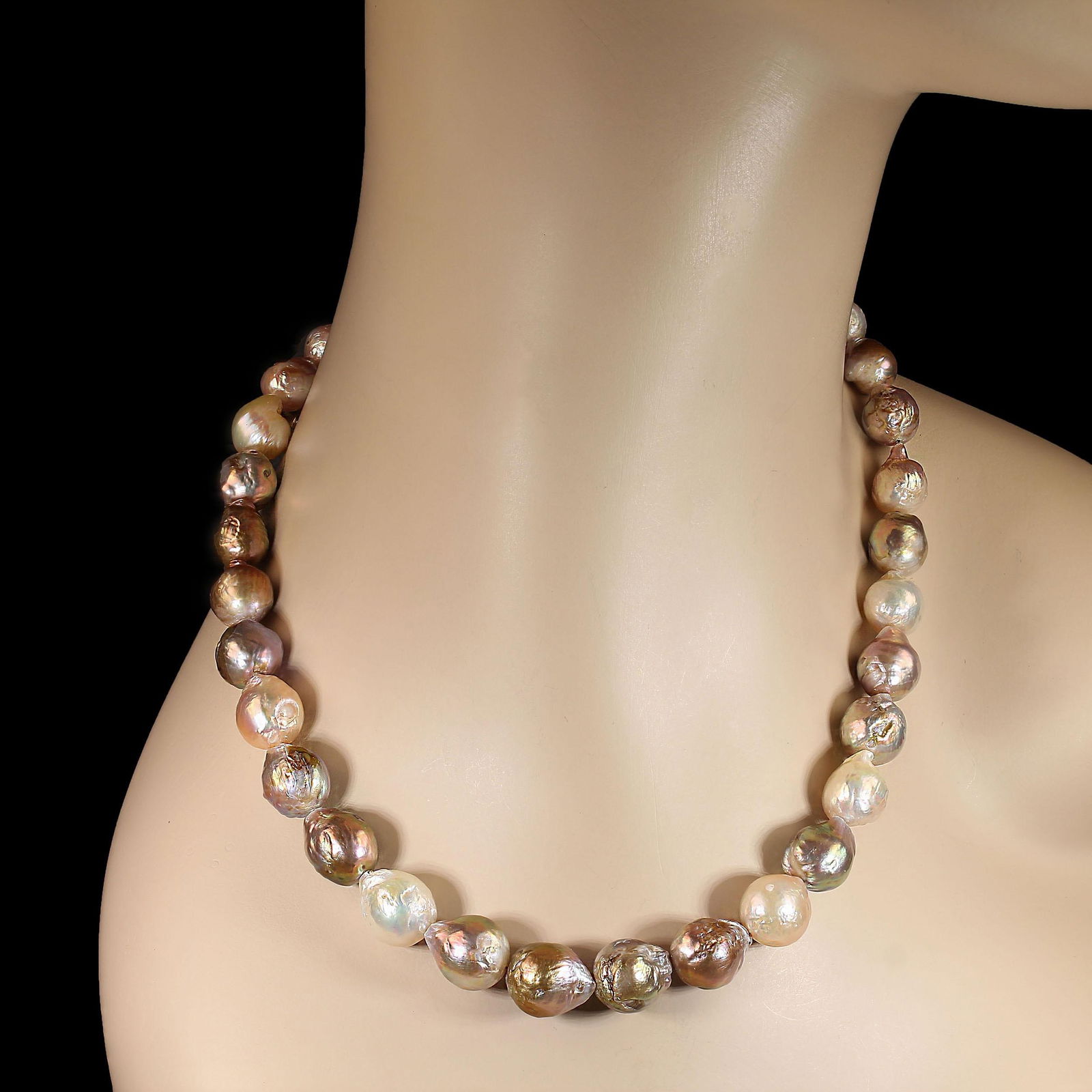 Ajd 18 Inch Baroque Gently Graduated Pearl Necklace - 2