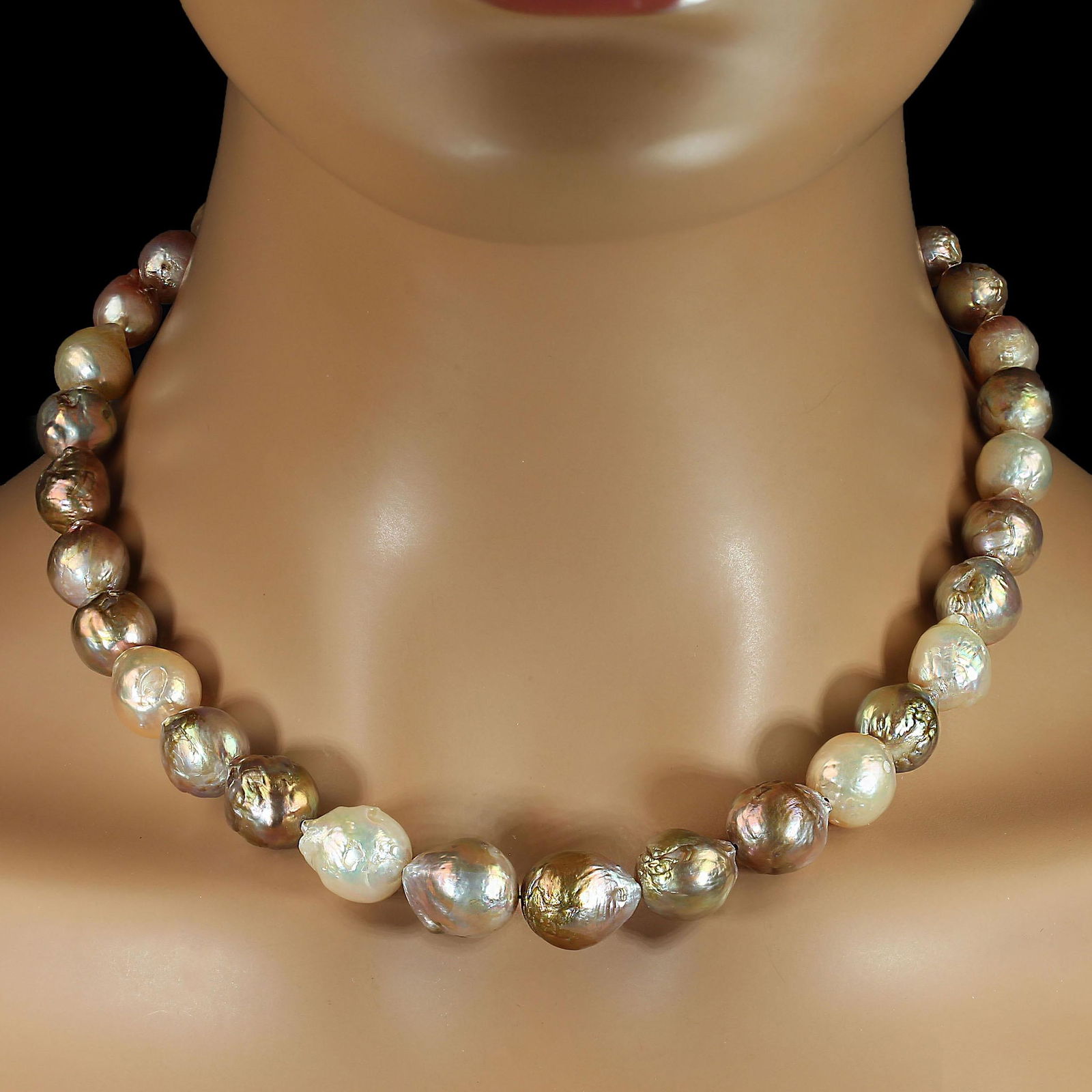 Ajd 18 Inch Baroque Gently Graduated Pearl Necklace - 3