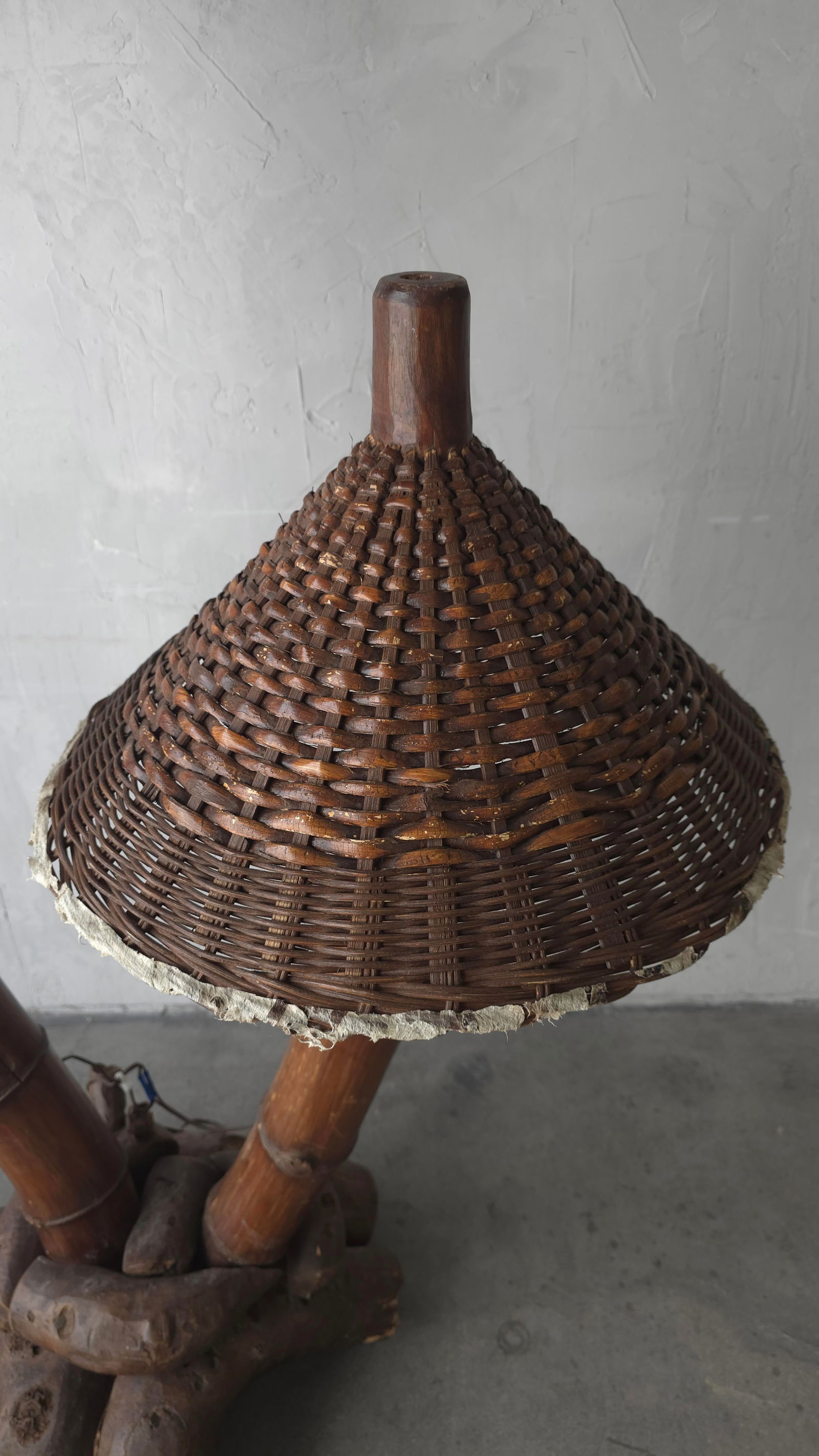 1950s Large Scale Bamboo Floor Lamp - 5