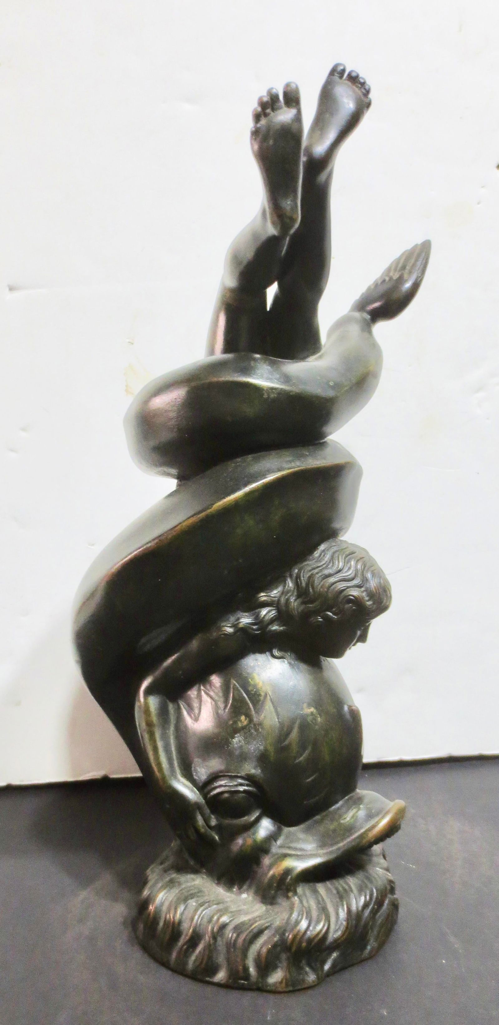 Grand Tour Bronze of Winged Eros on Dolphin - 2