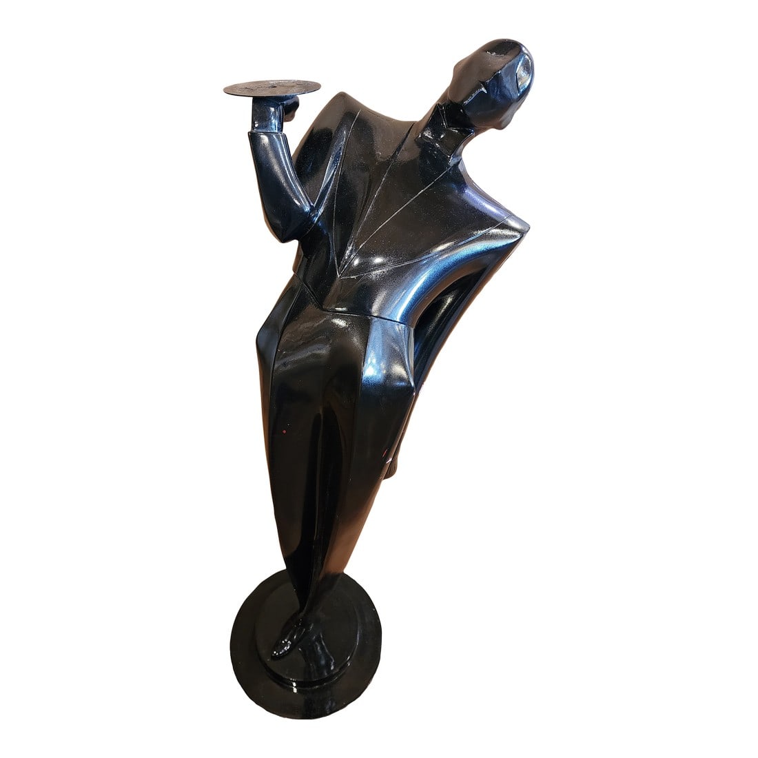 1984s Lindsey B Balkweill English Butler Signed by Artist.: English Modern Chrome & Resin "Le Garcon" Mannequin by Lindsey B. England , Circa 1980s A rare iconic design of English Modern, The silver and black lacquered "Le Garcon" was created in the 1984 by