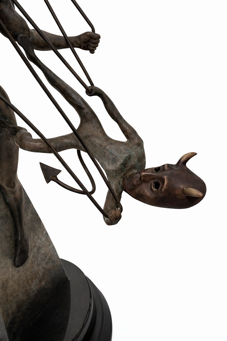 Monumental Figurative Large Sculpture Exploring Inner Conflict – Good vs Evil - 4