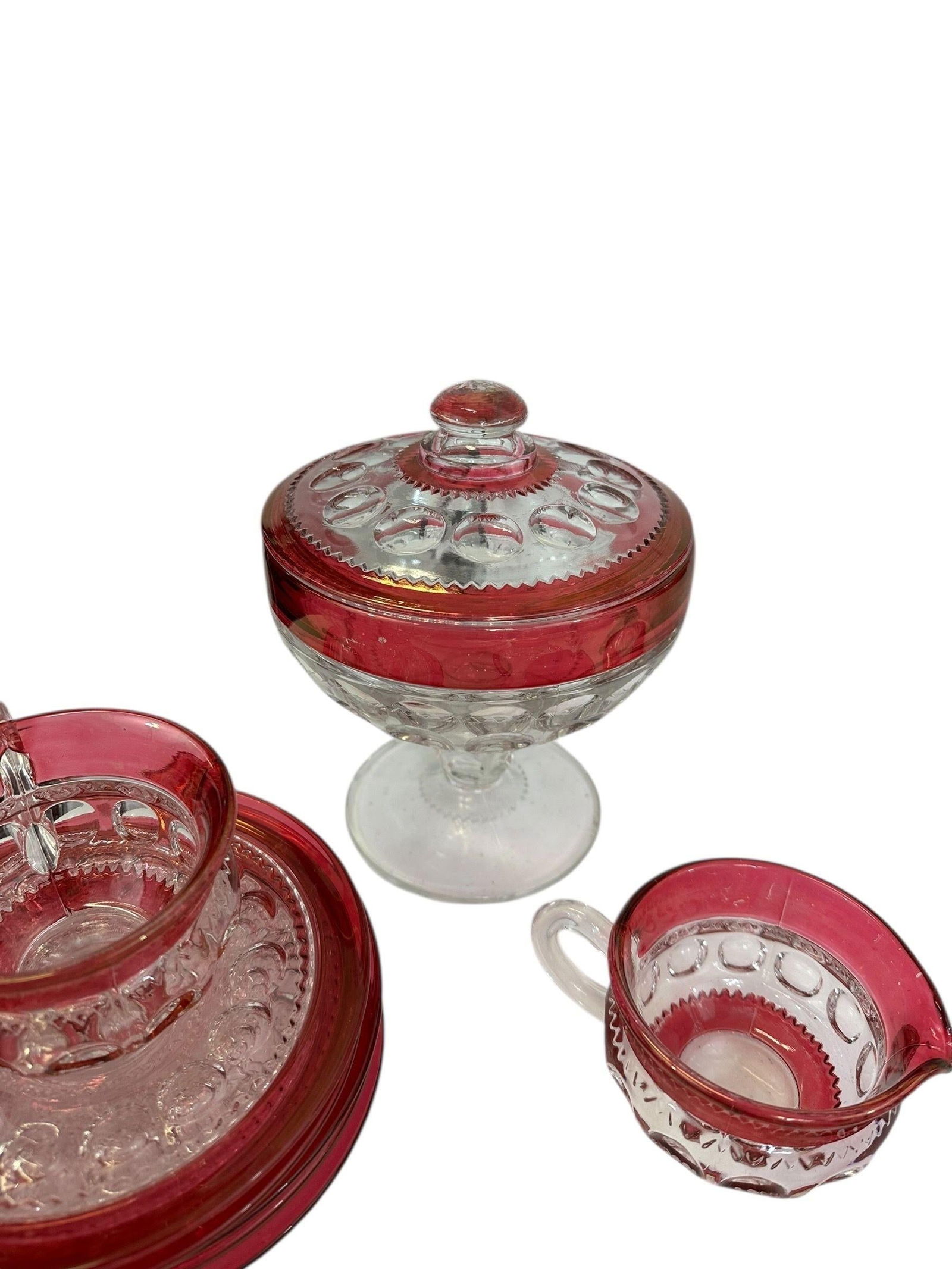 Vintage Tiffin Kings Crown Thumbprint Tea Set for 10 With Extras - 44 Pieces - 11