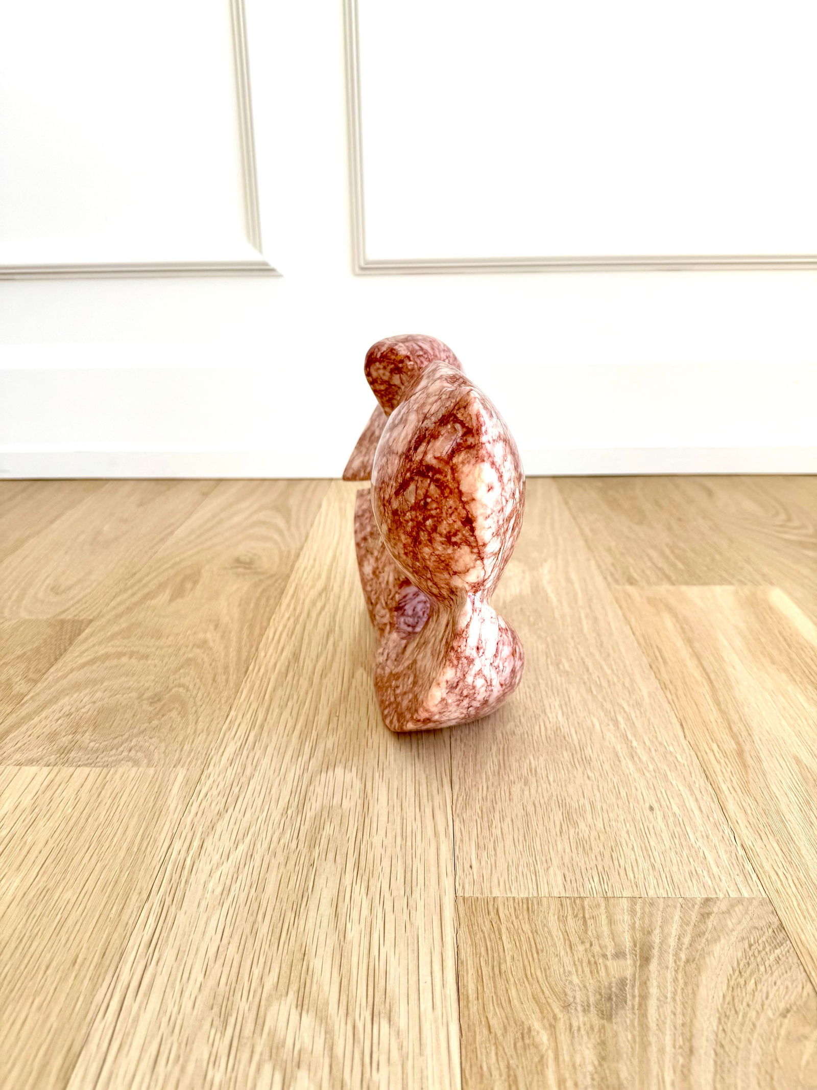 Mid 20th Century Modern Abstract Fish Sculpture in Rosa Portogallo Marble - 6