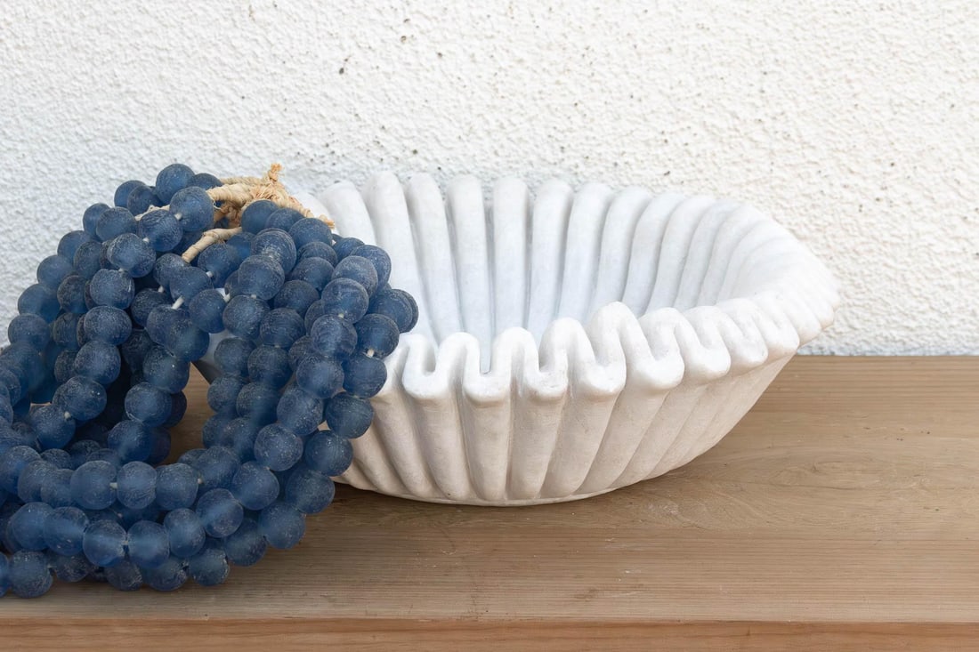 Sculptural Shell Marble Stone Vessel - 2