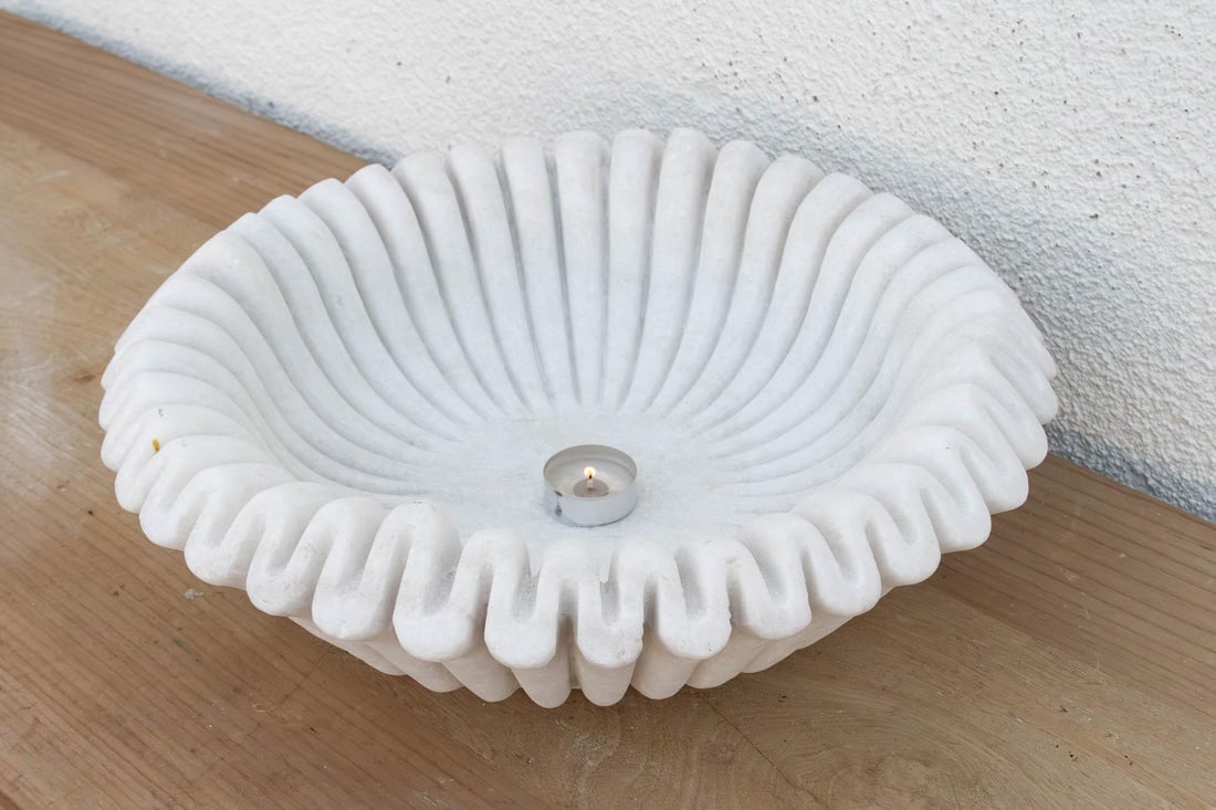 Sculptural Shell Marble Stone Vessel - 3