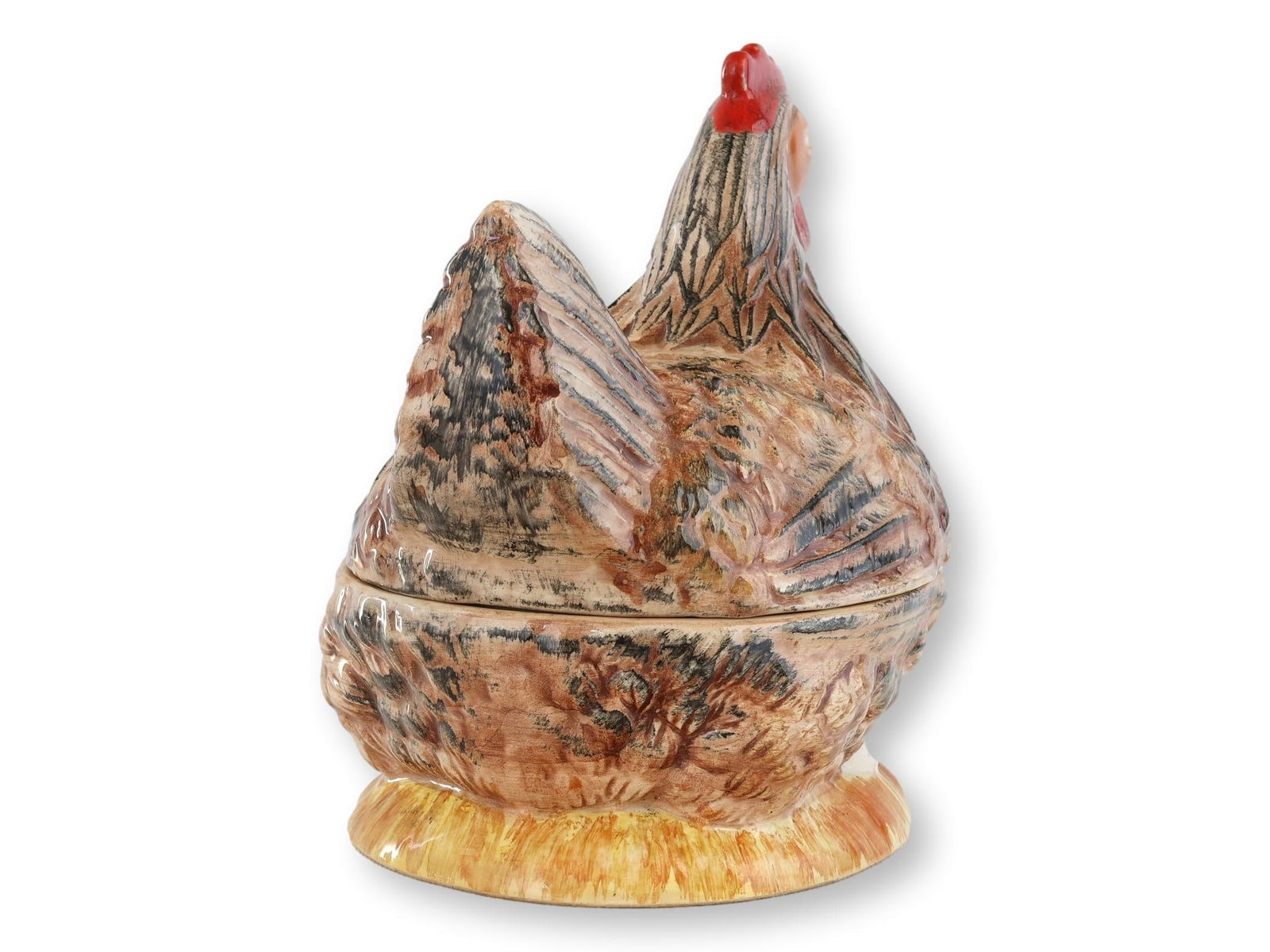 Midcentury French Majolica Hen Pâté Dishes - 5