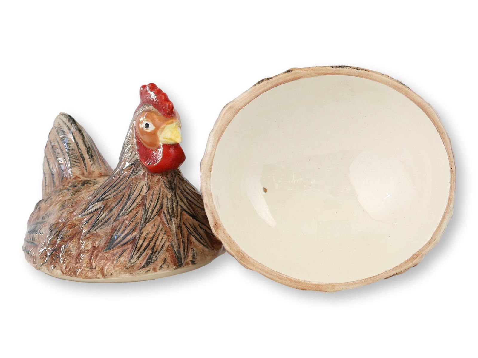 Midcentury French Majolica Hen Pâté Dishes - 6