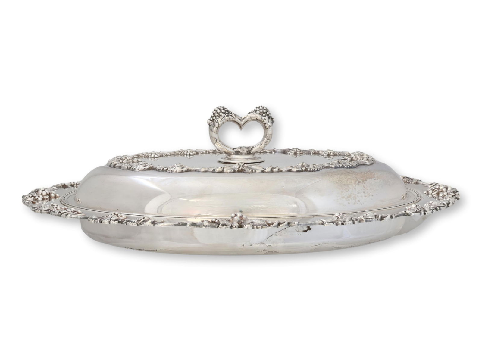 Oversized Silverplate Serving Dish W/ Heart Lid - 2