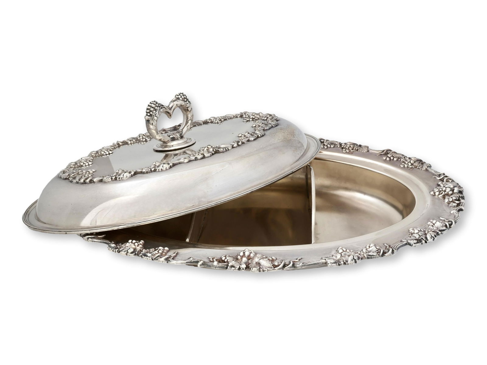 Oversized Silverplate Serving Dish W/ Heart Lid - 6