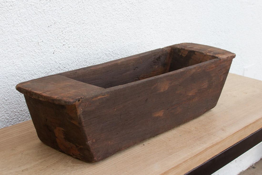 Long Rustic Wood Rectangular Bowl - 4