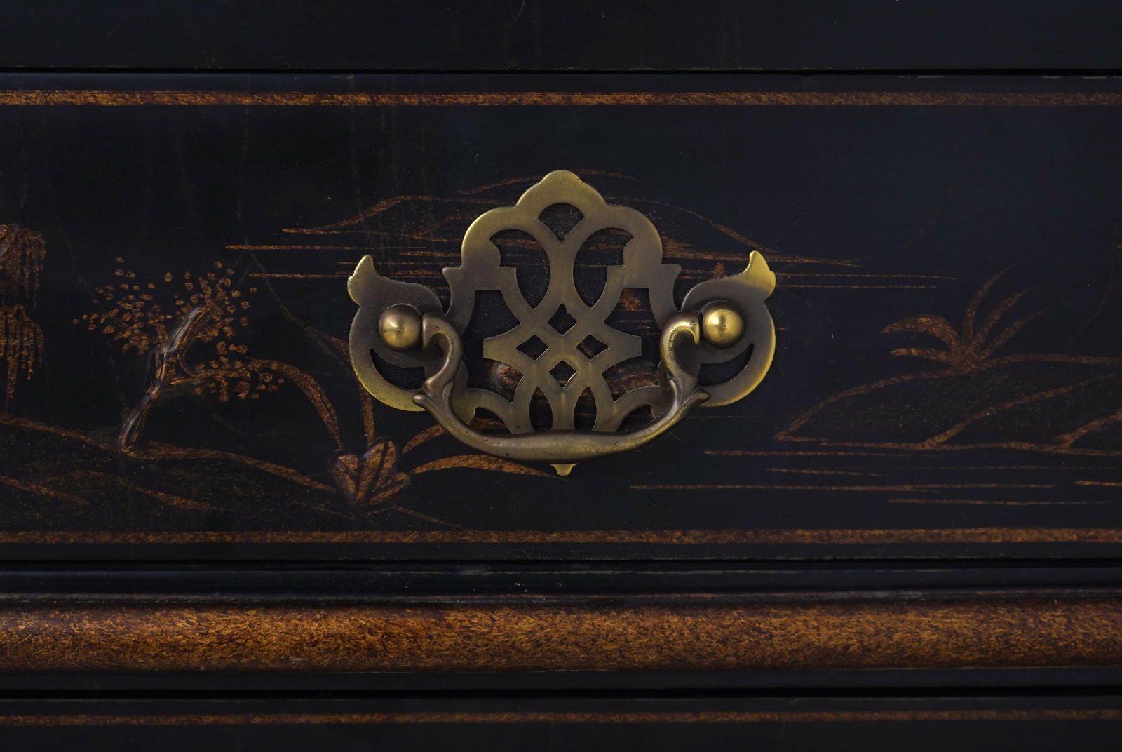 Harden Black Painted Chinoiserie Secretary Desk - 10