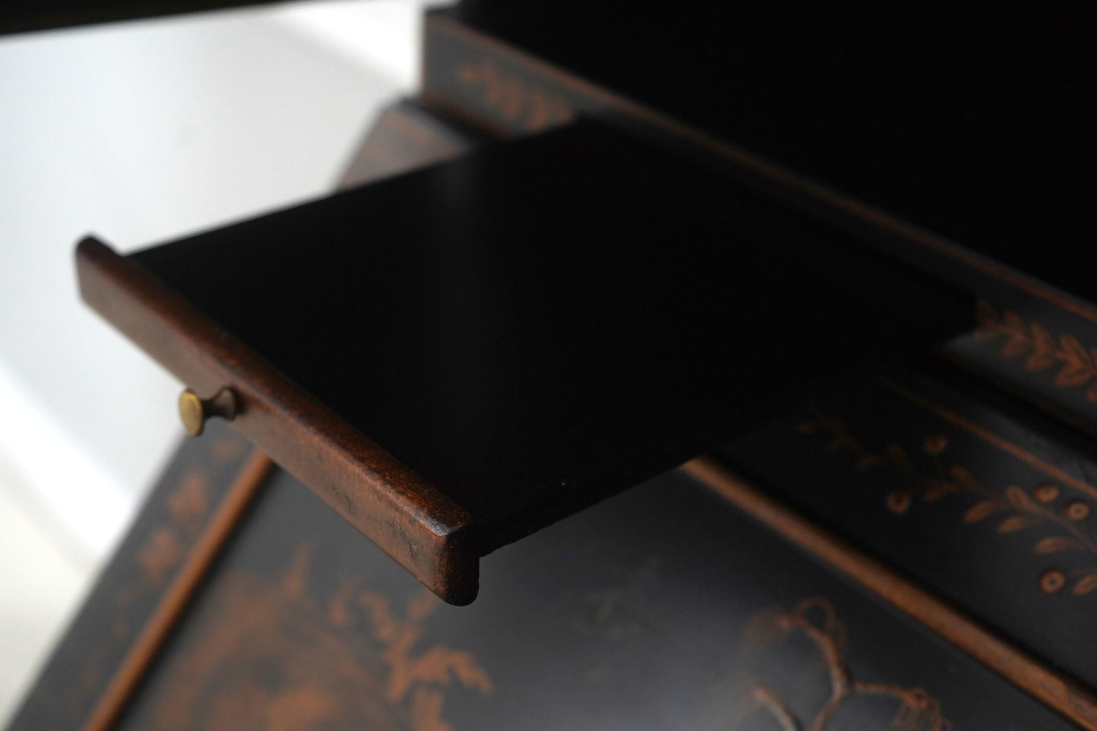 Harden Black Painted Chinoiserie Secretary Desk - 8