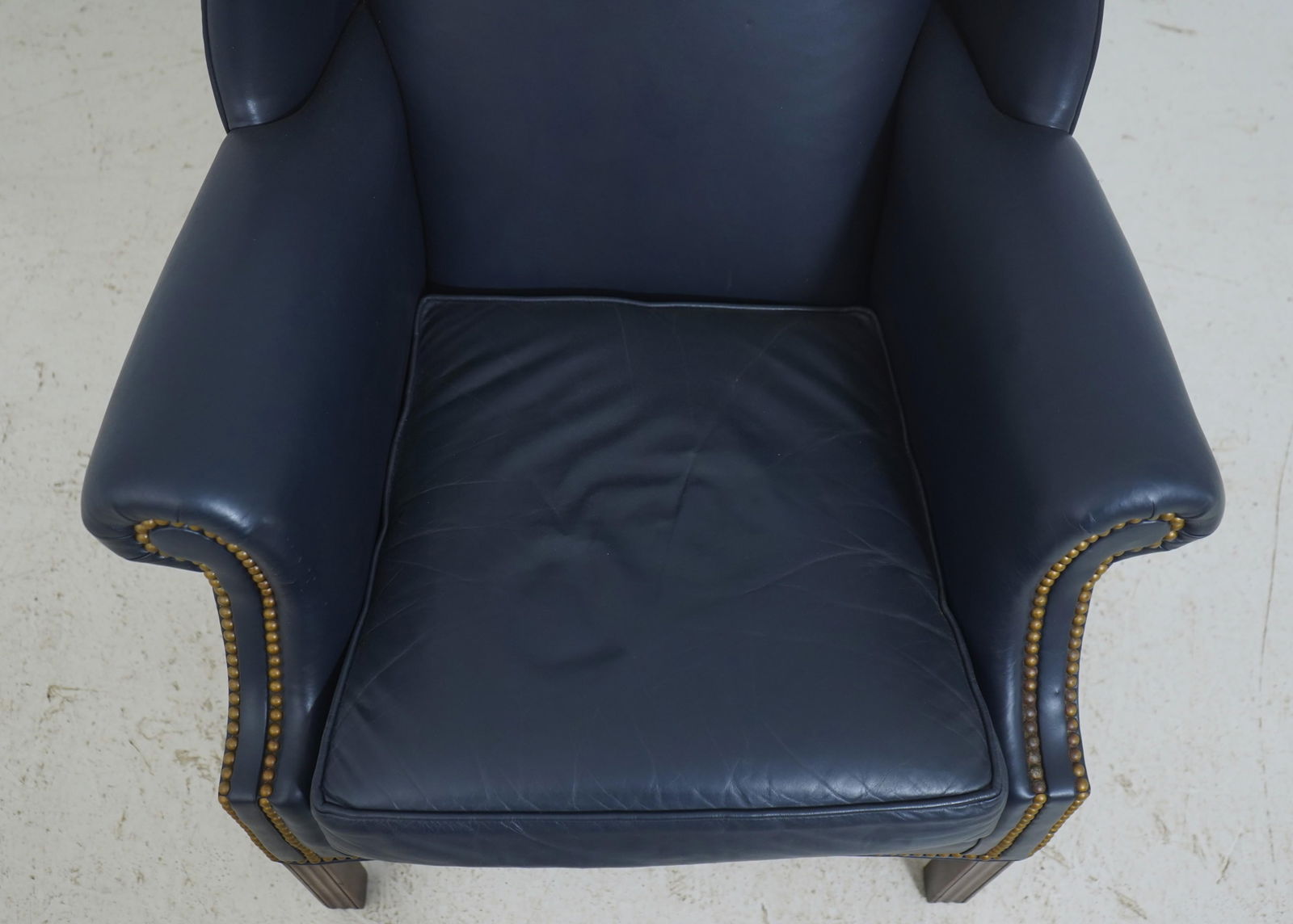 Hancock and Moore Chippendale Style Leather Wingback Chair - 12