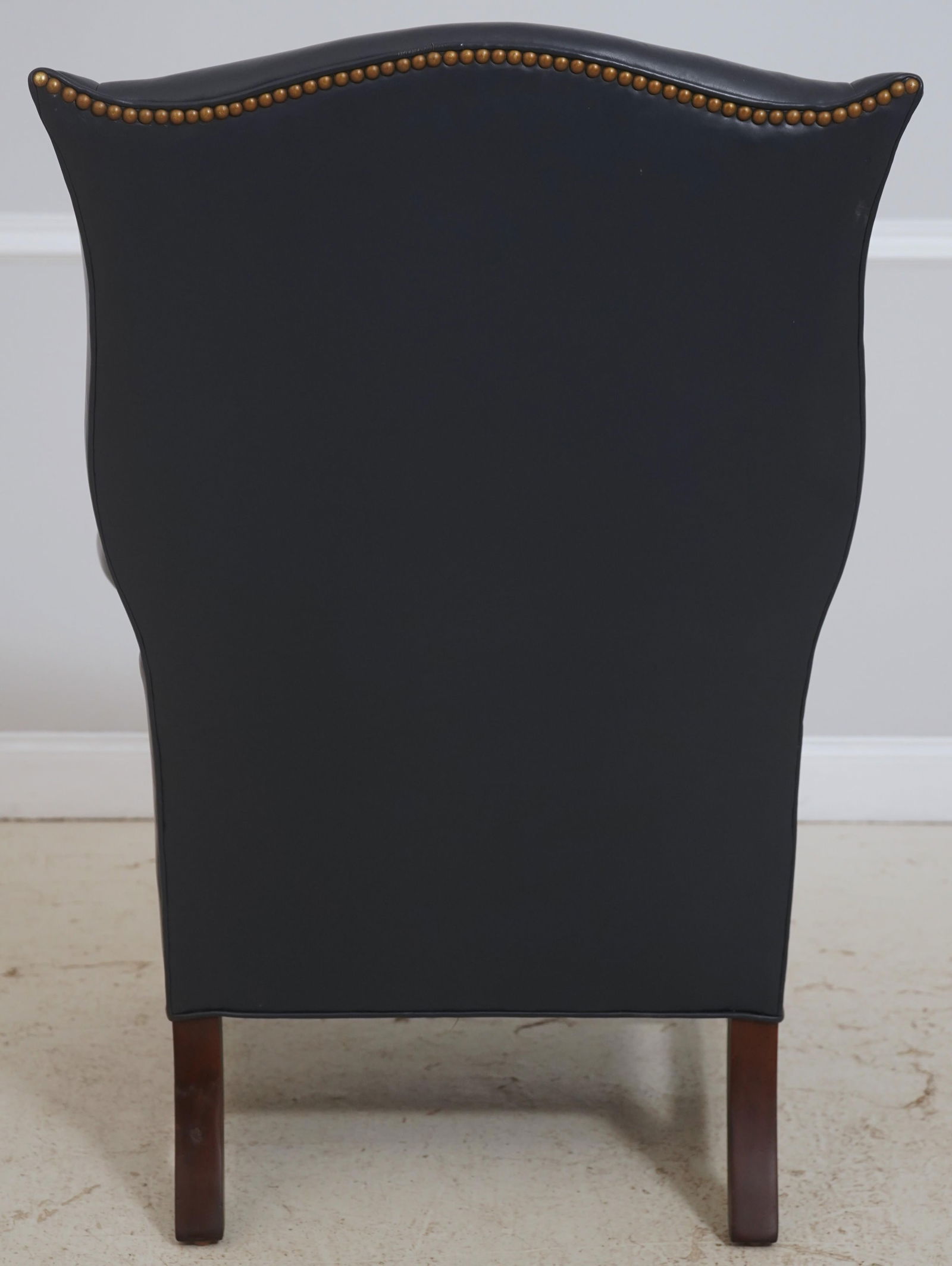 Hancock and Moore Chippendale Style Leather Wingback Chair - 4