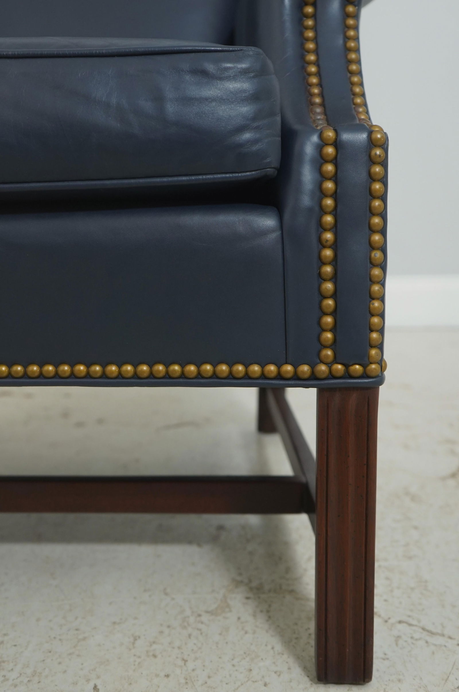 Hancock and Moore Chippendale Style Leather Wingback Chair - 9