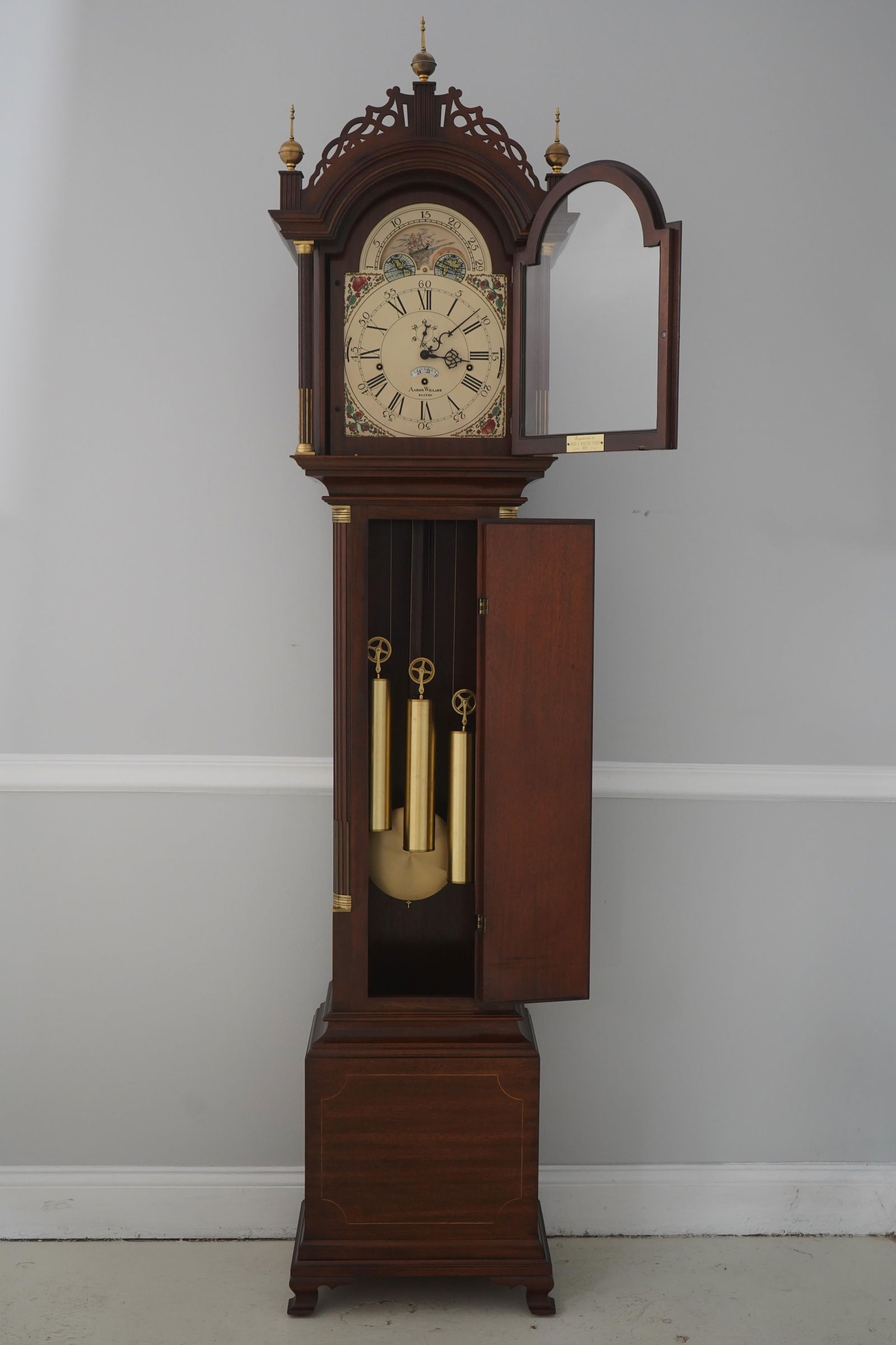 Seth Thomas Willard Mahogany Tall Case Grandfather Clock - 3