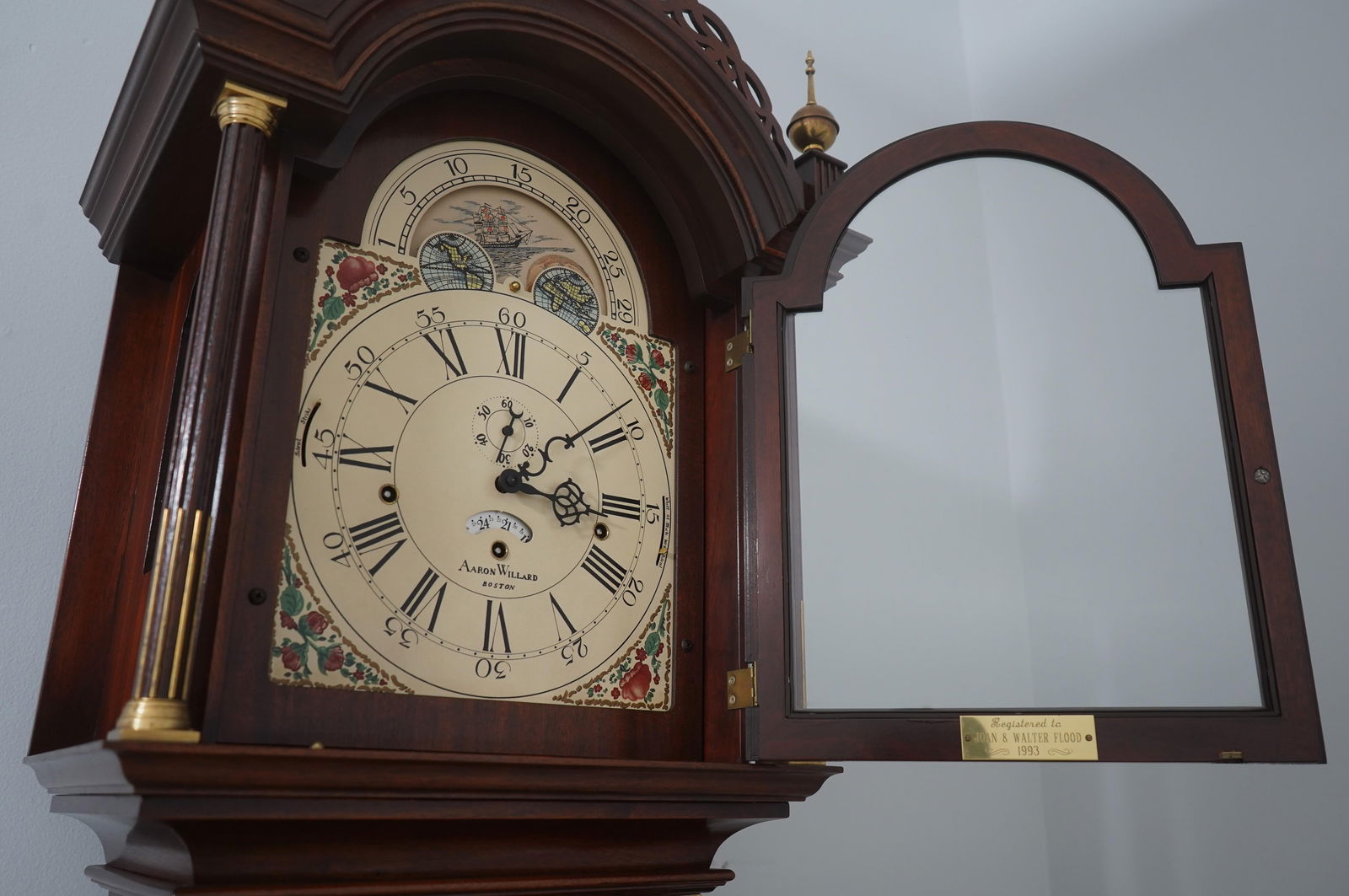 Seth Thomas Willard Mahogany Tall Case Grandfather Clock - 4