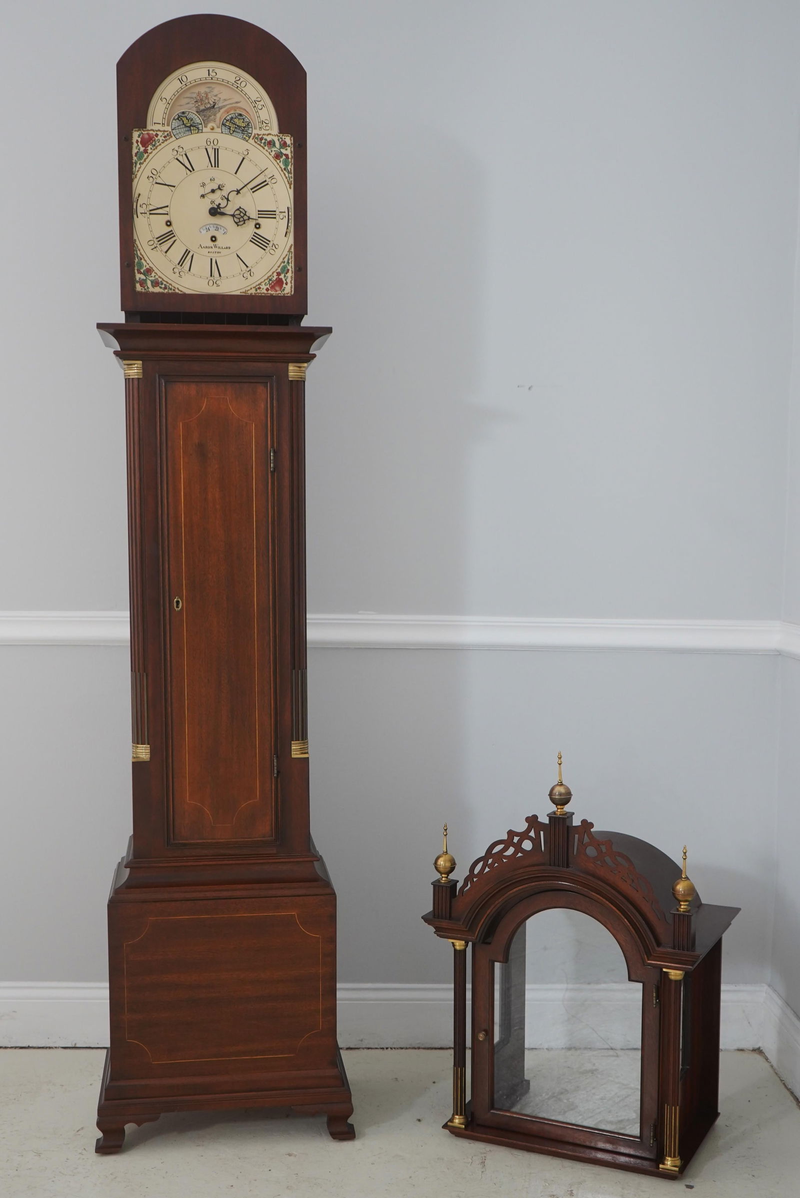 Seth Thomas Willard Mahogany Tall Case Grandfather Clock - 9