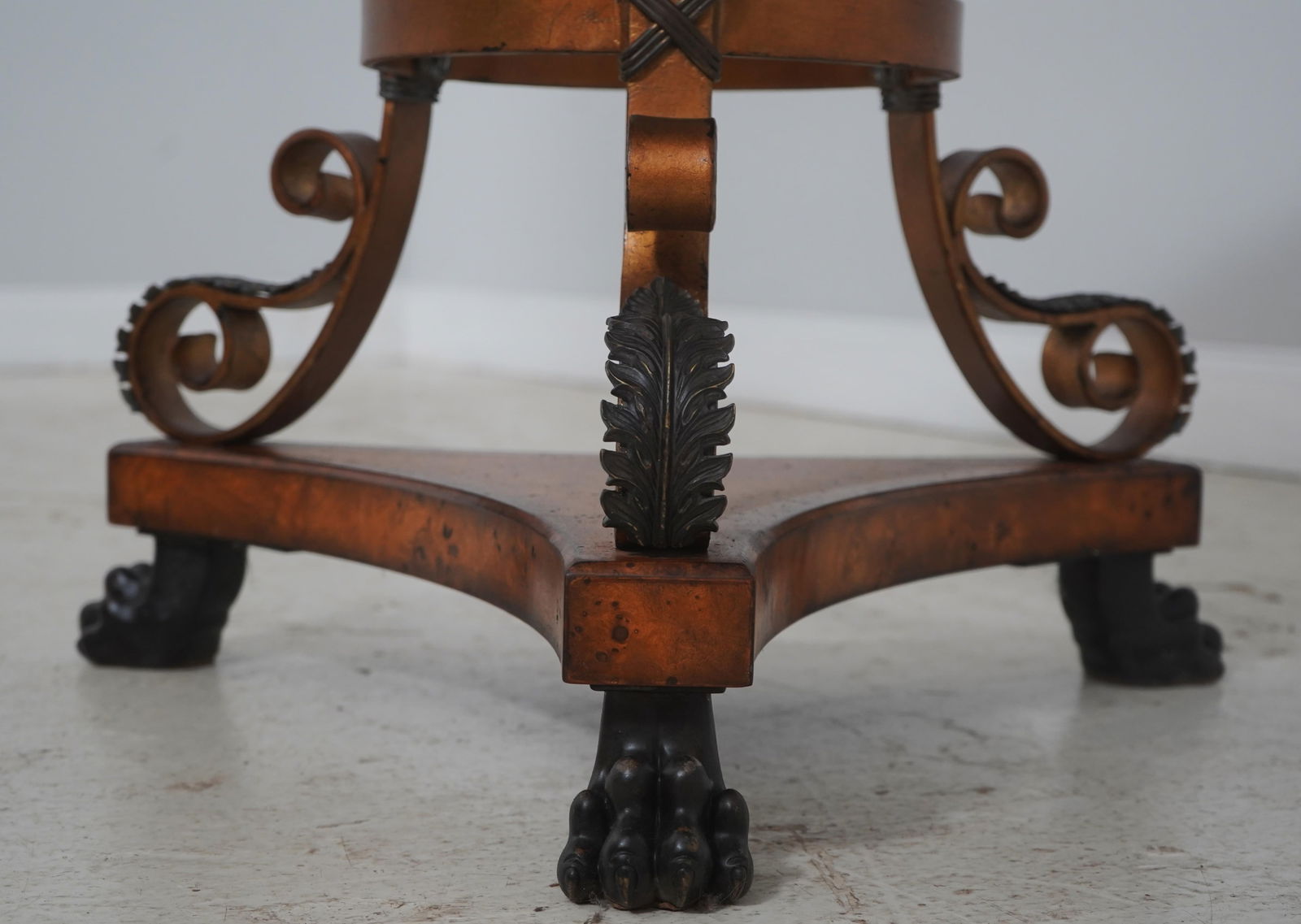 Theodore Alexander Round Iron and Burl Walnut Drum Table - 11