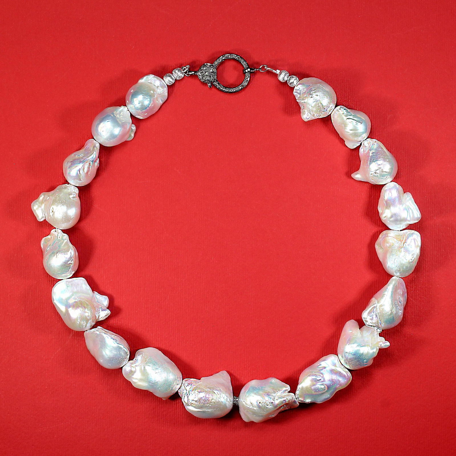 Ajd 18 Inch Magnificent White Baroque Pearl Necklace - 5