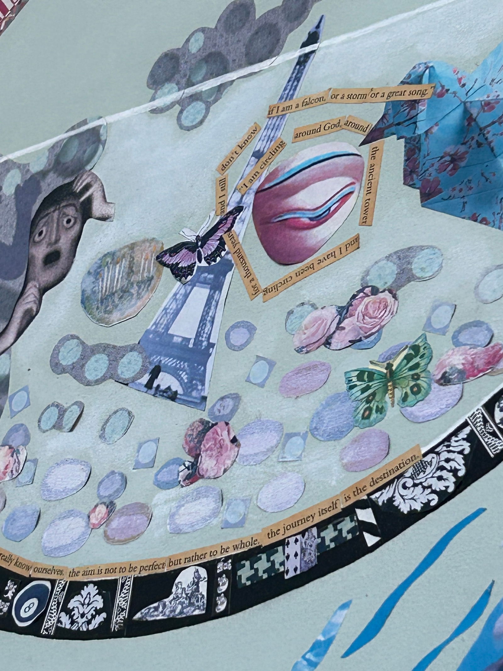 Very Large Intricate Collage Titled Diving Deep - 11