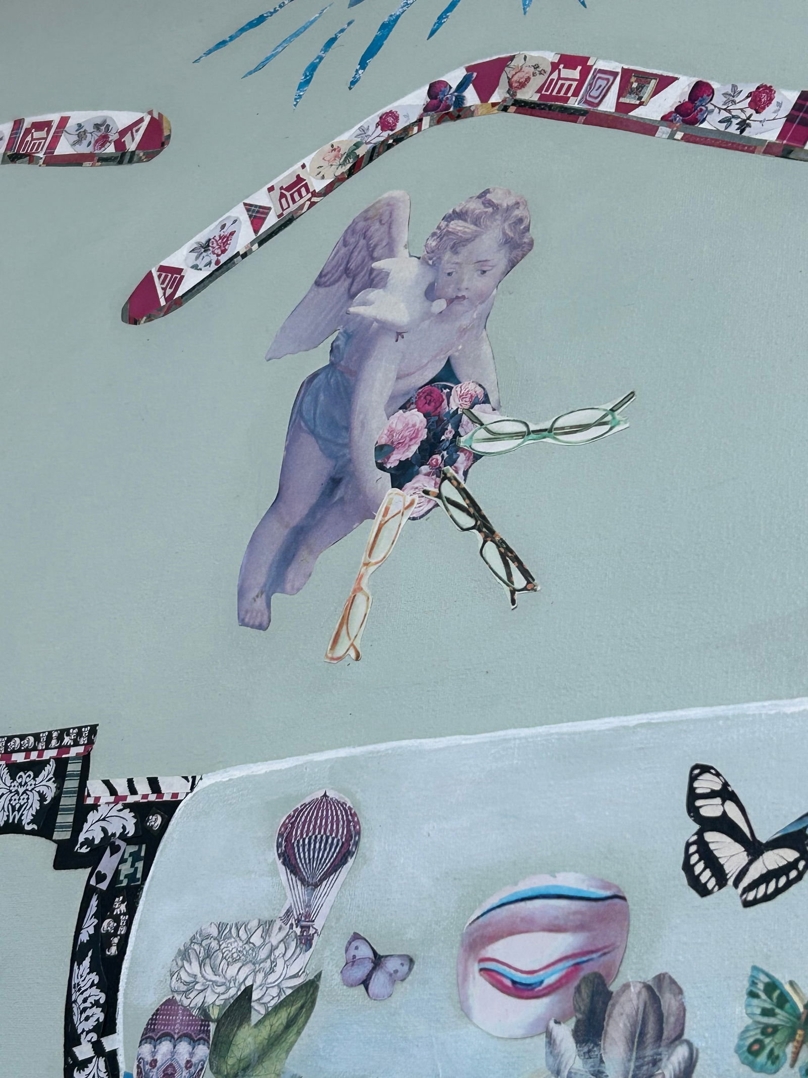 Very Large Intricate Collage Titled Diving Deep - 15