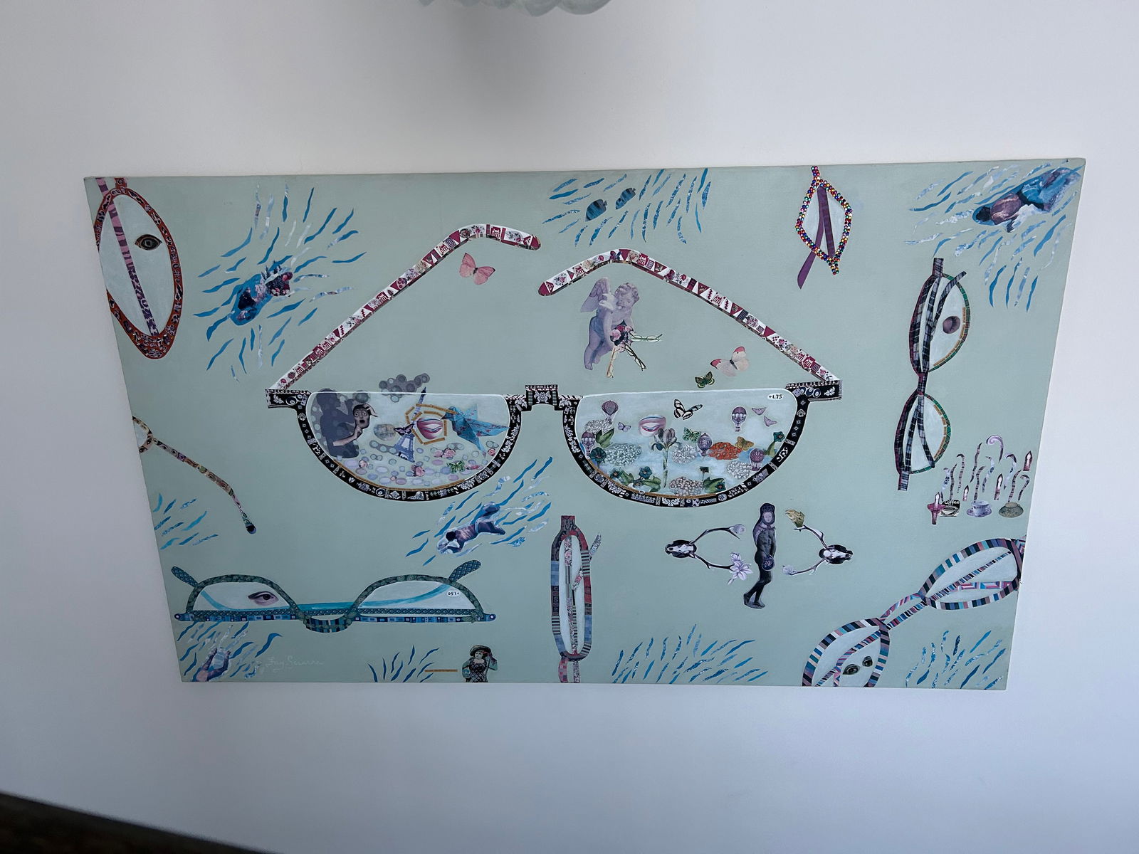 Very Large Intricate Collage Titled Diving Deep - 18