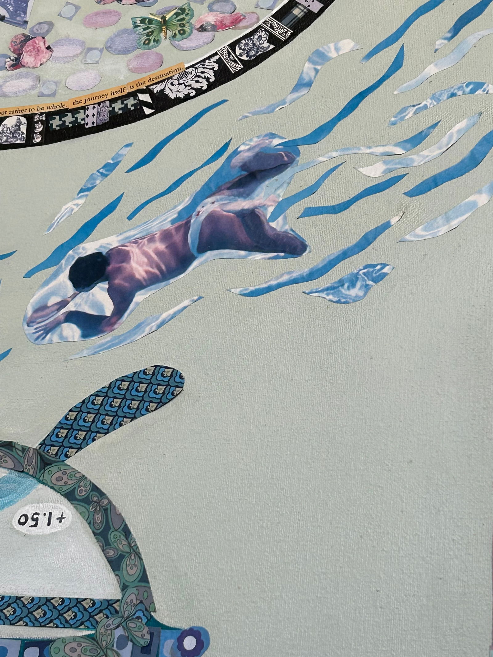 Very Large Intricate Collage Titled Diving Deep - 4