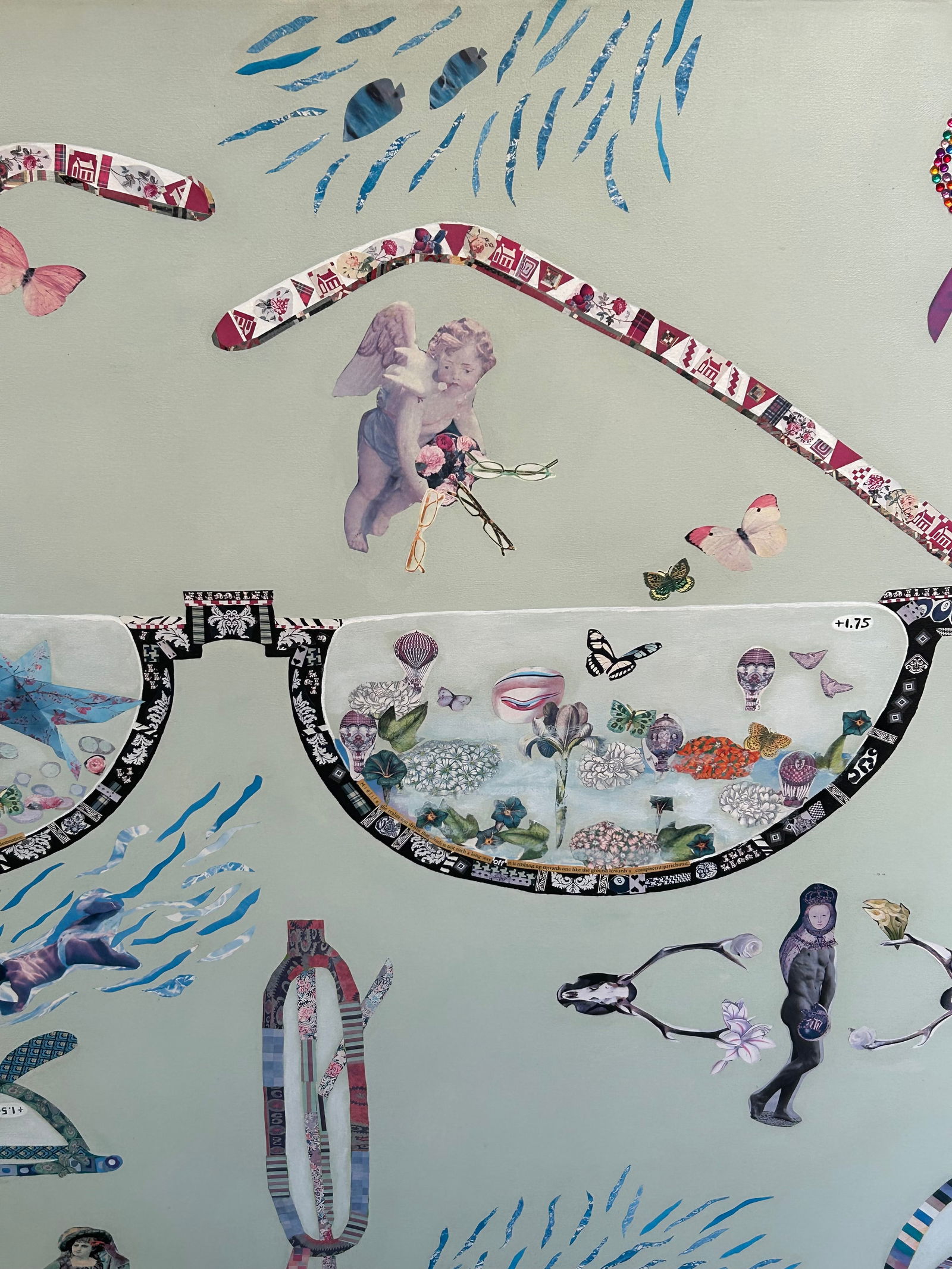 Very Large Intricate Collage Titled Diving Deep - 7