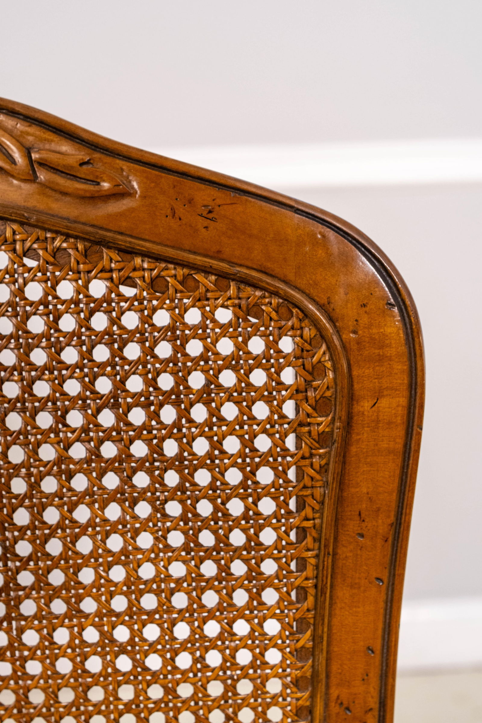 Set of 8 Baker Louis XV Walnut Cane Back Dining Chairs - 12