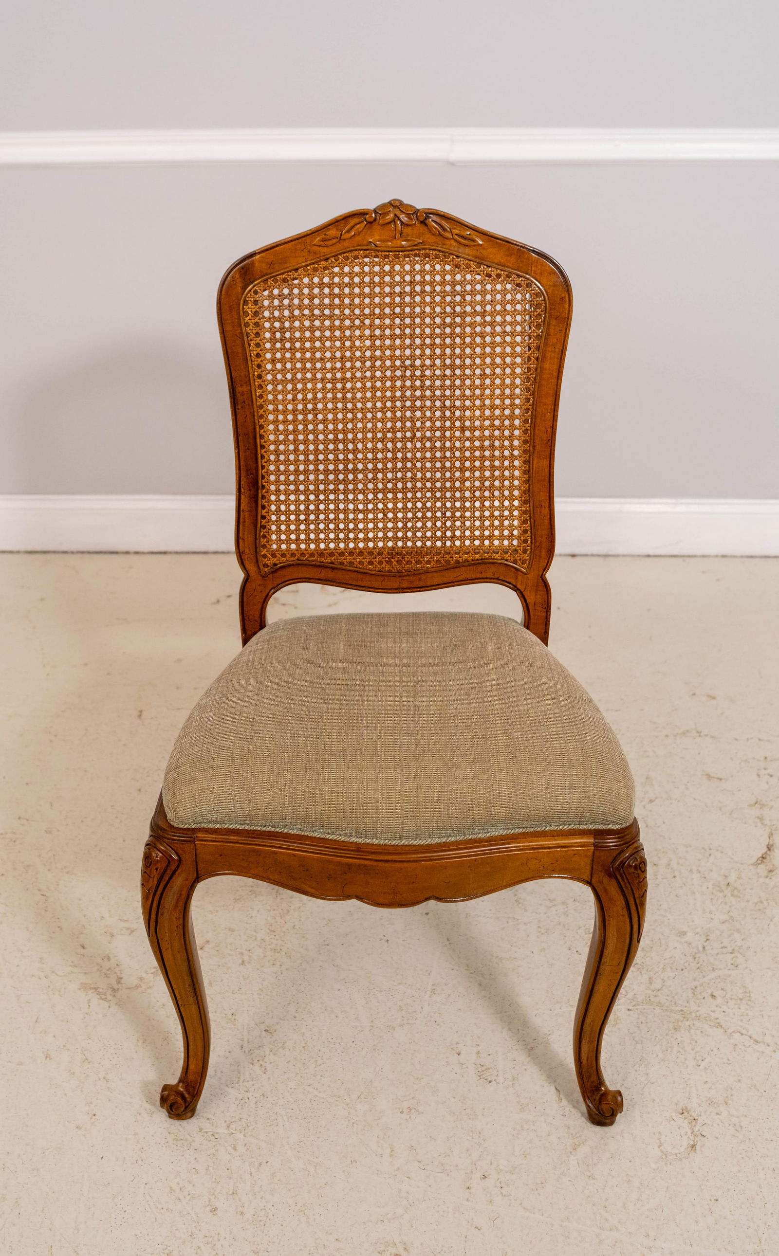 Set of 8 Baker Louis XV Walnut Cane Back Dining Chairs - 2