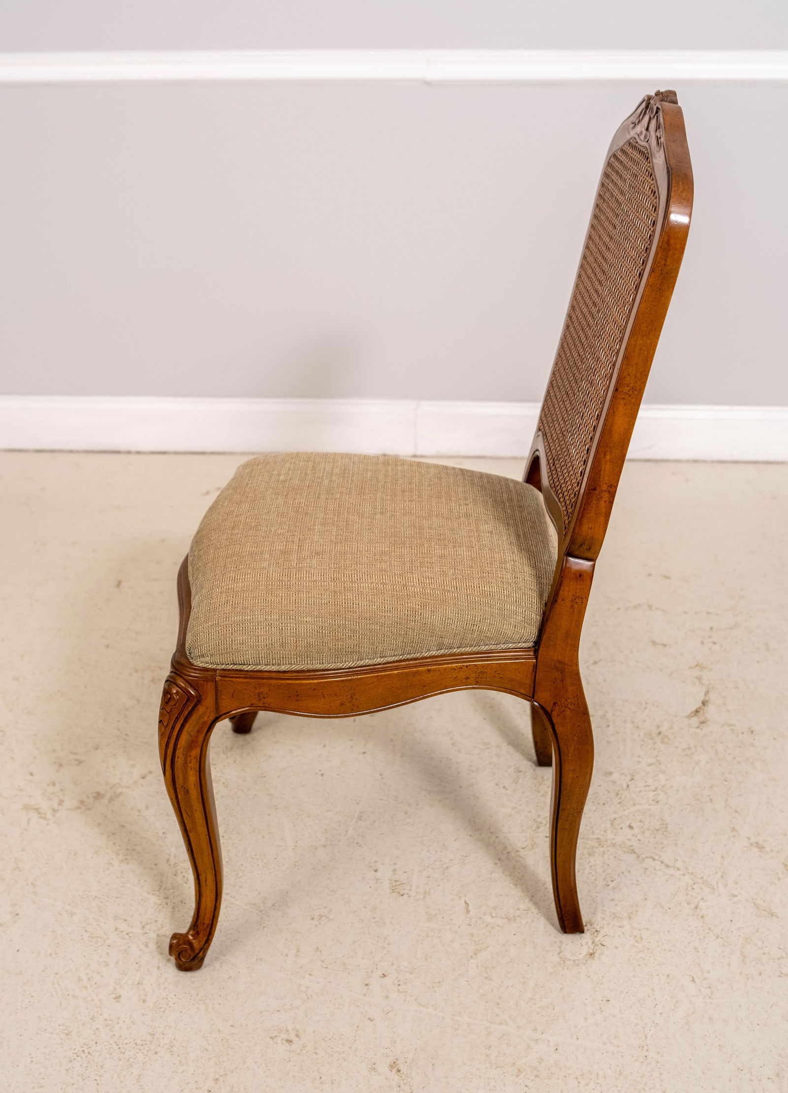 Set of 8 Baker Louis XV Walnut Cane Back Dining Chairs - 3