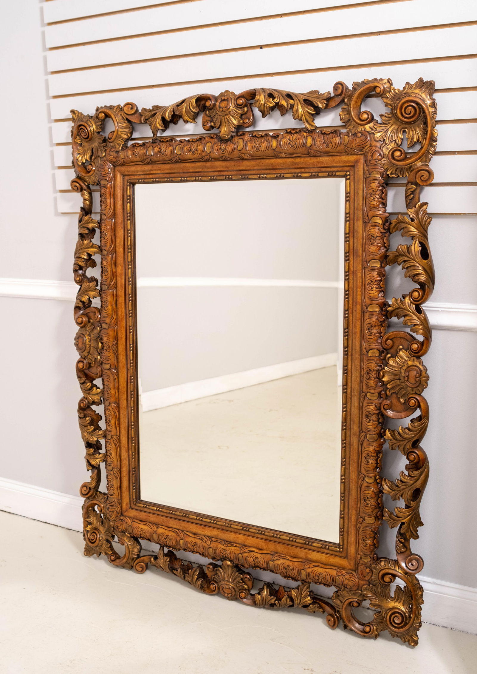 Theodore Alexander 19th C. Style Gilt Carved Wood Hanging Mirror - 2