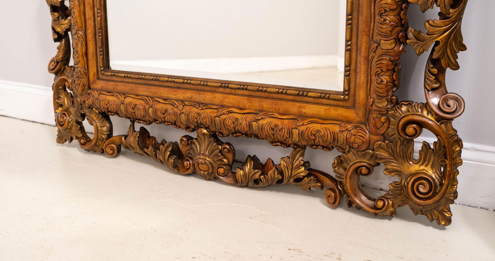 Theodore Alexander 19th C. Style Gilt Carved Wood Hanging Mirror - 5